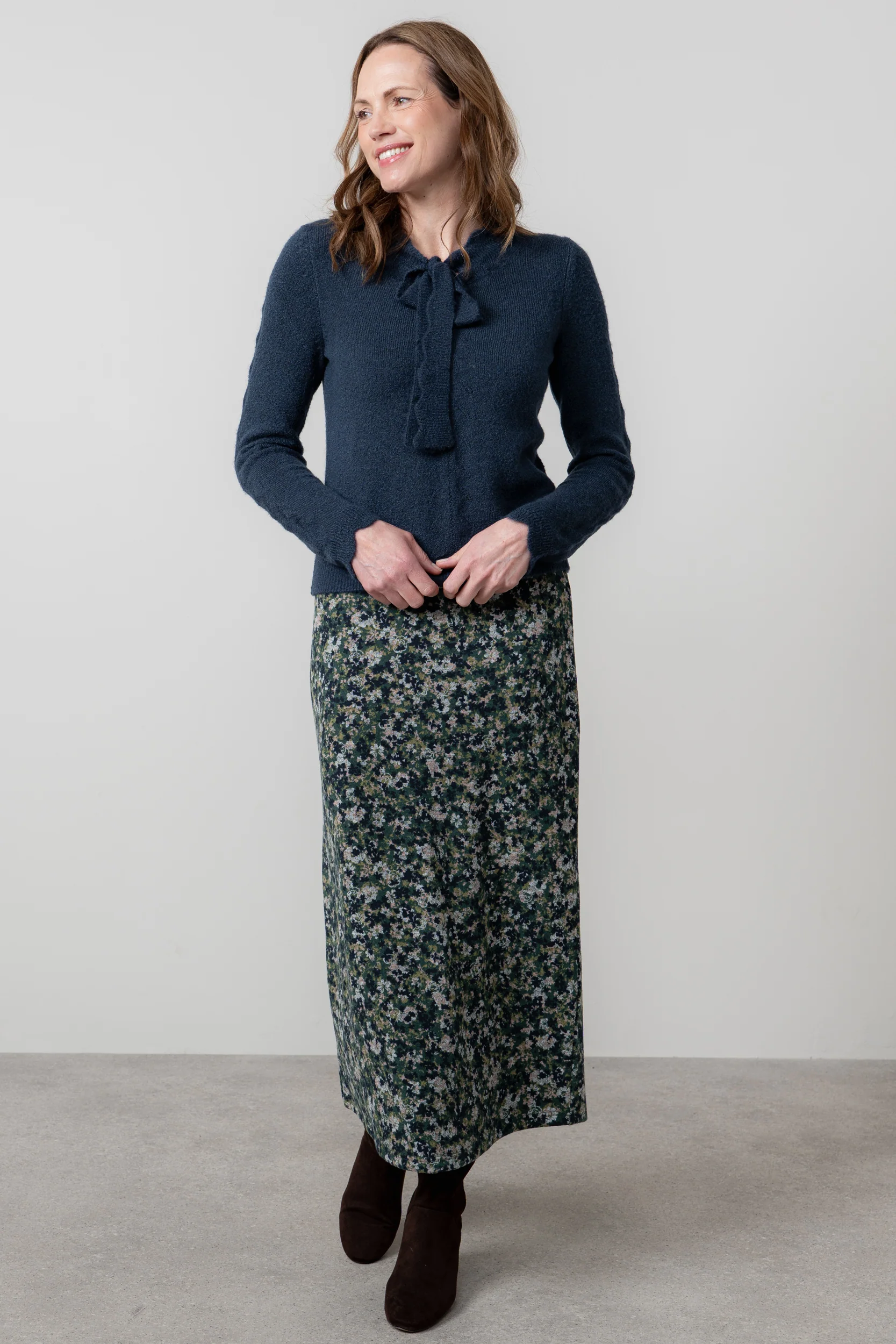 Melissa Floral Print Midi Skirt Green - Image 3