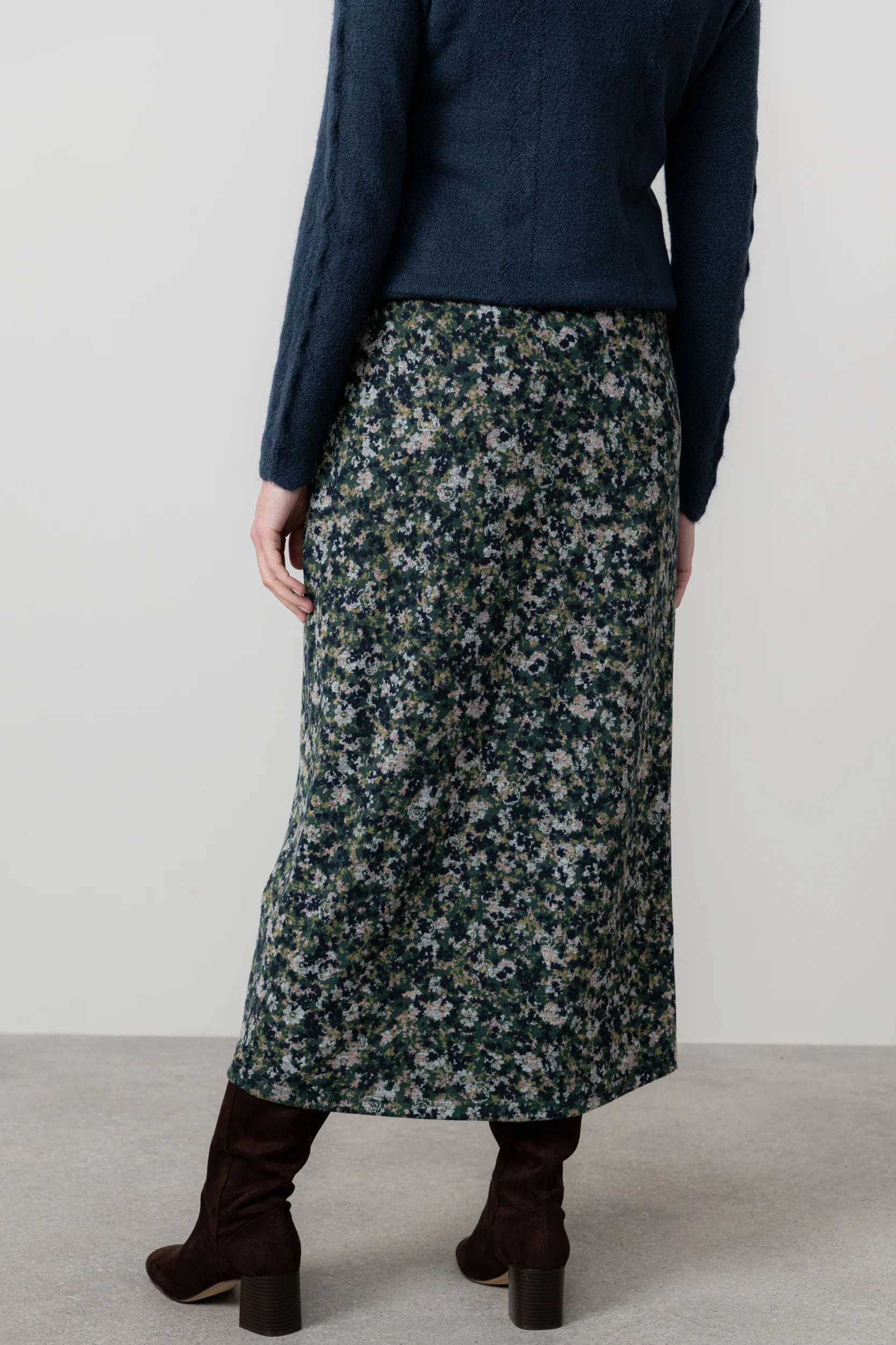 Melissa Floral Print Midi Skirt Green - Image 4