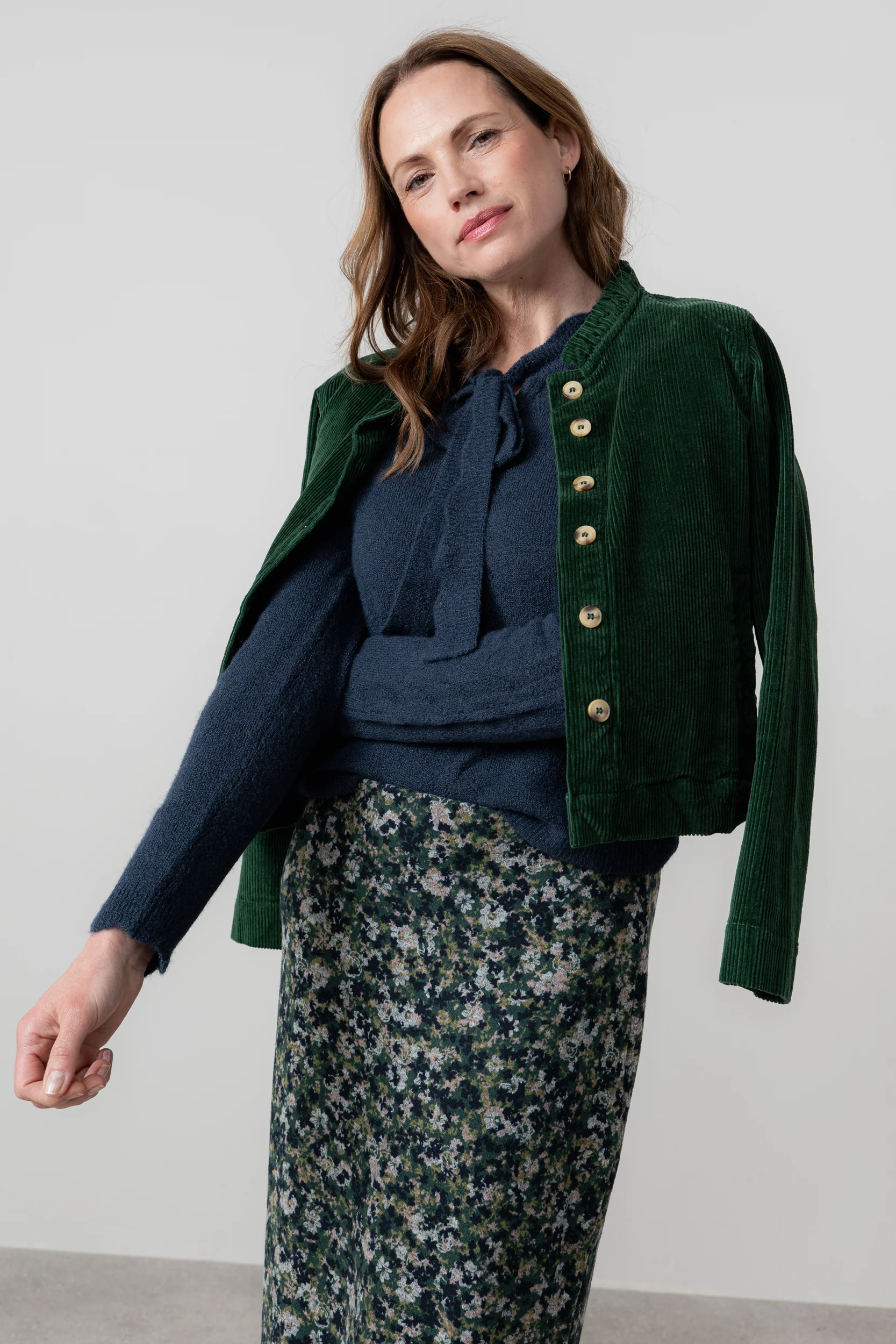 Melissa Floral Print Midi Skirt Green - Image 5