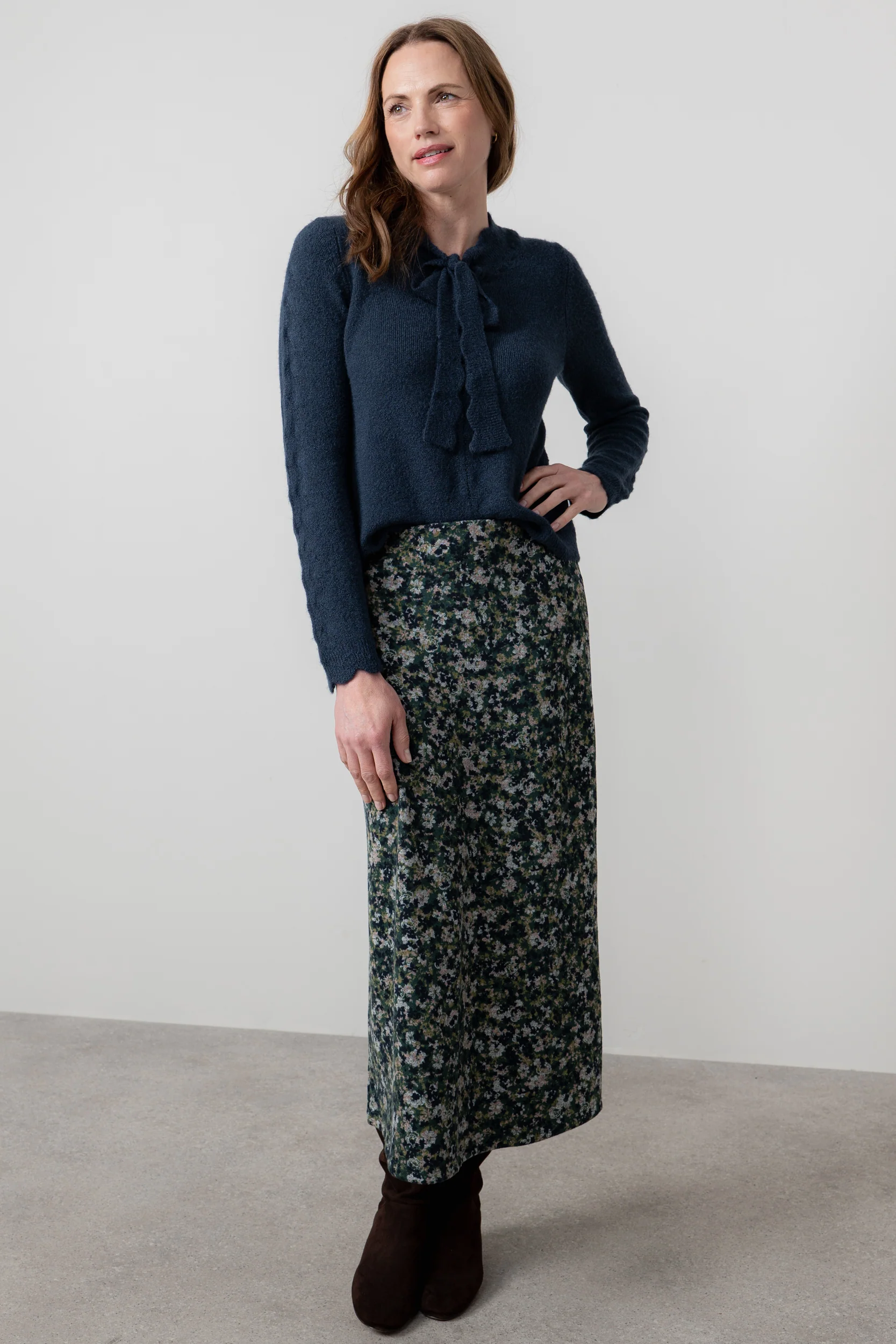 Melissa Floral Print Midi Skirt Green - Image 6