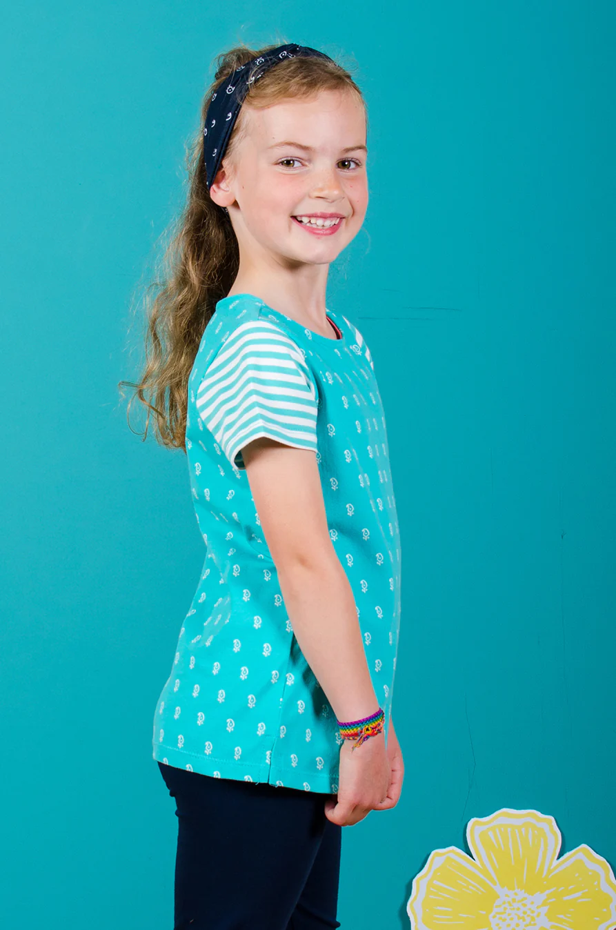 Mix and Match Block Print Geo Green T-Shirt - Image 4