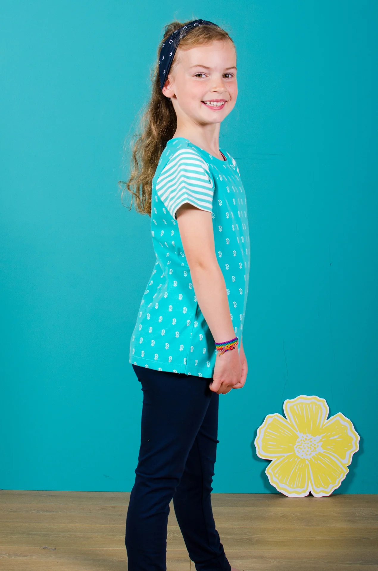 Mix and Match Block Print Geo Green T-Shirt - Image 5