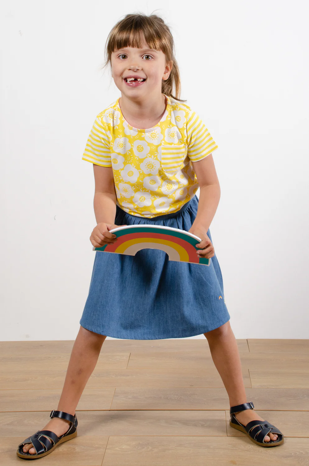 Mix and Match Two Colour Floral Yellow T-Shirt - Image 6