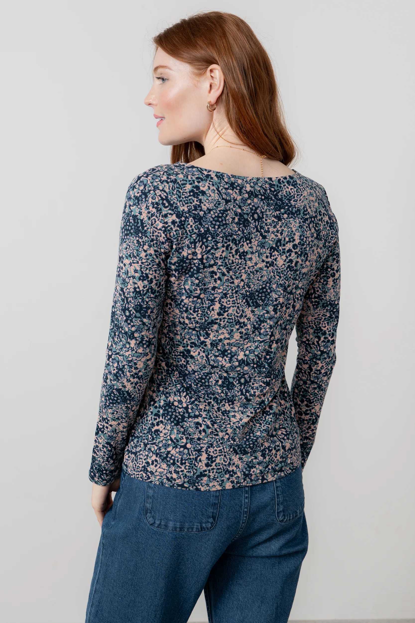 Monica Jersey Printed Top Sea Mist - Image 4