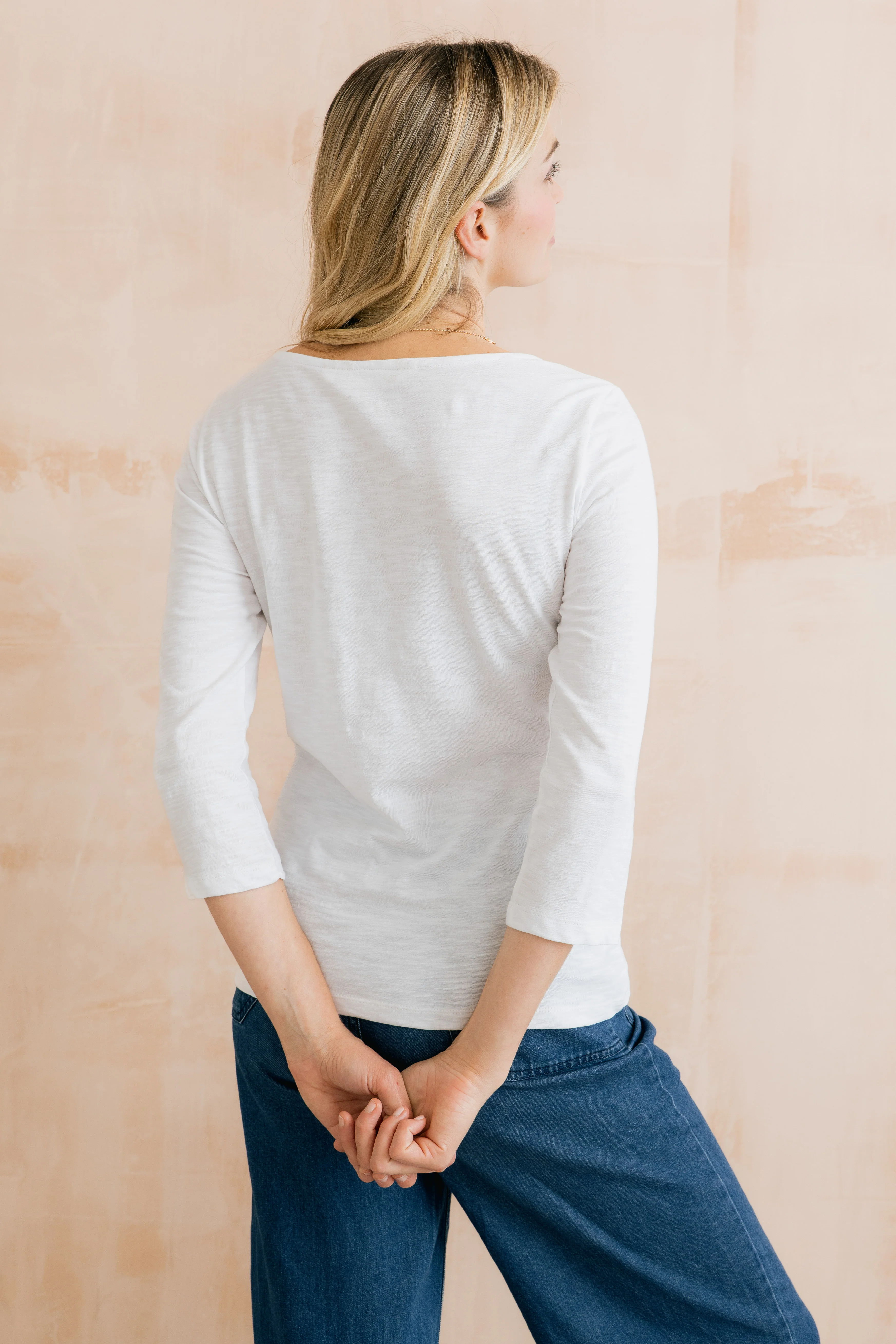 Monica Organic Cotton Jersey Top White - Image 4