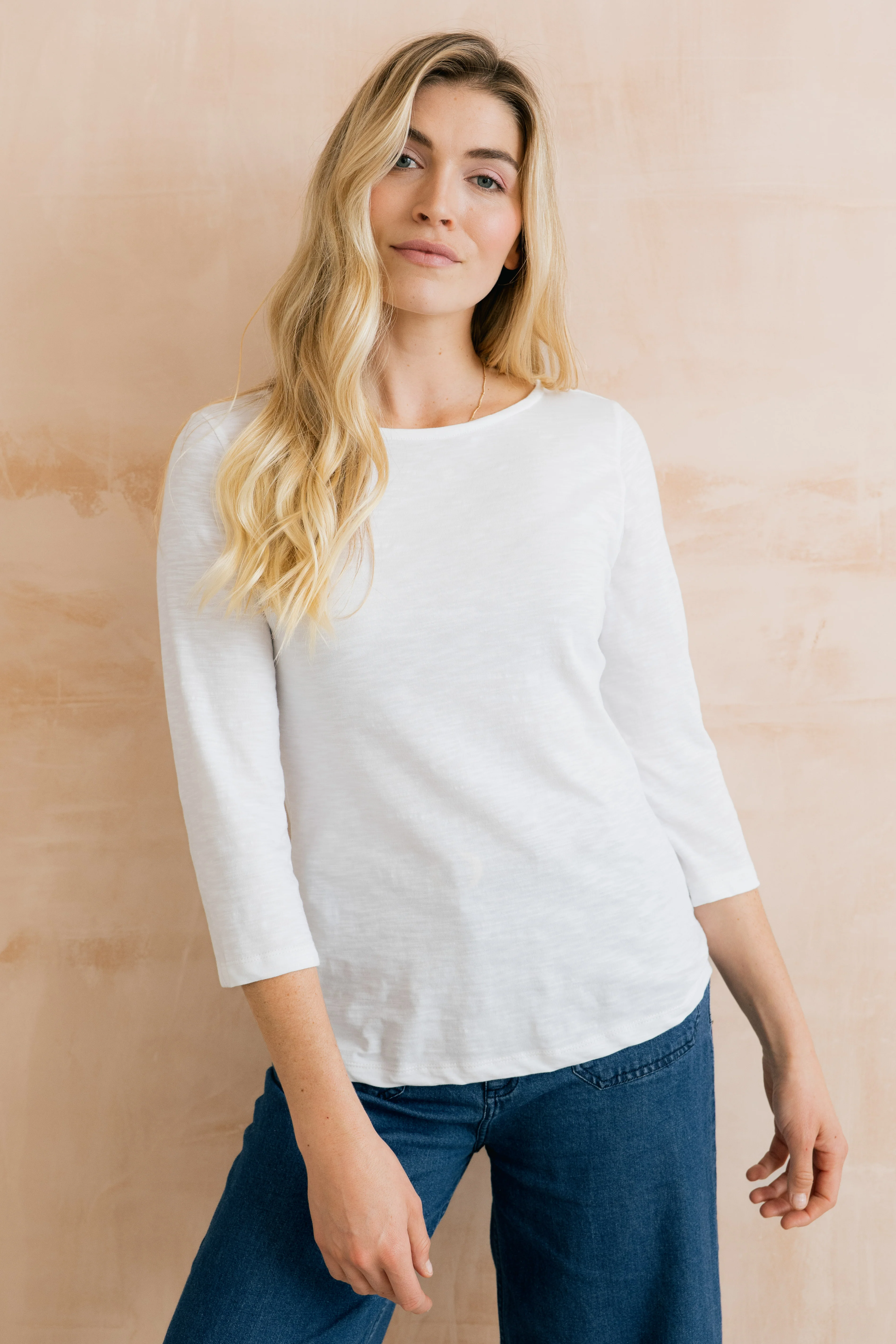 Monica Organic Cotton Jersey Top White - Image 5