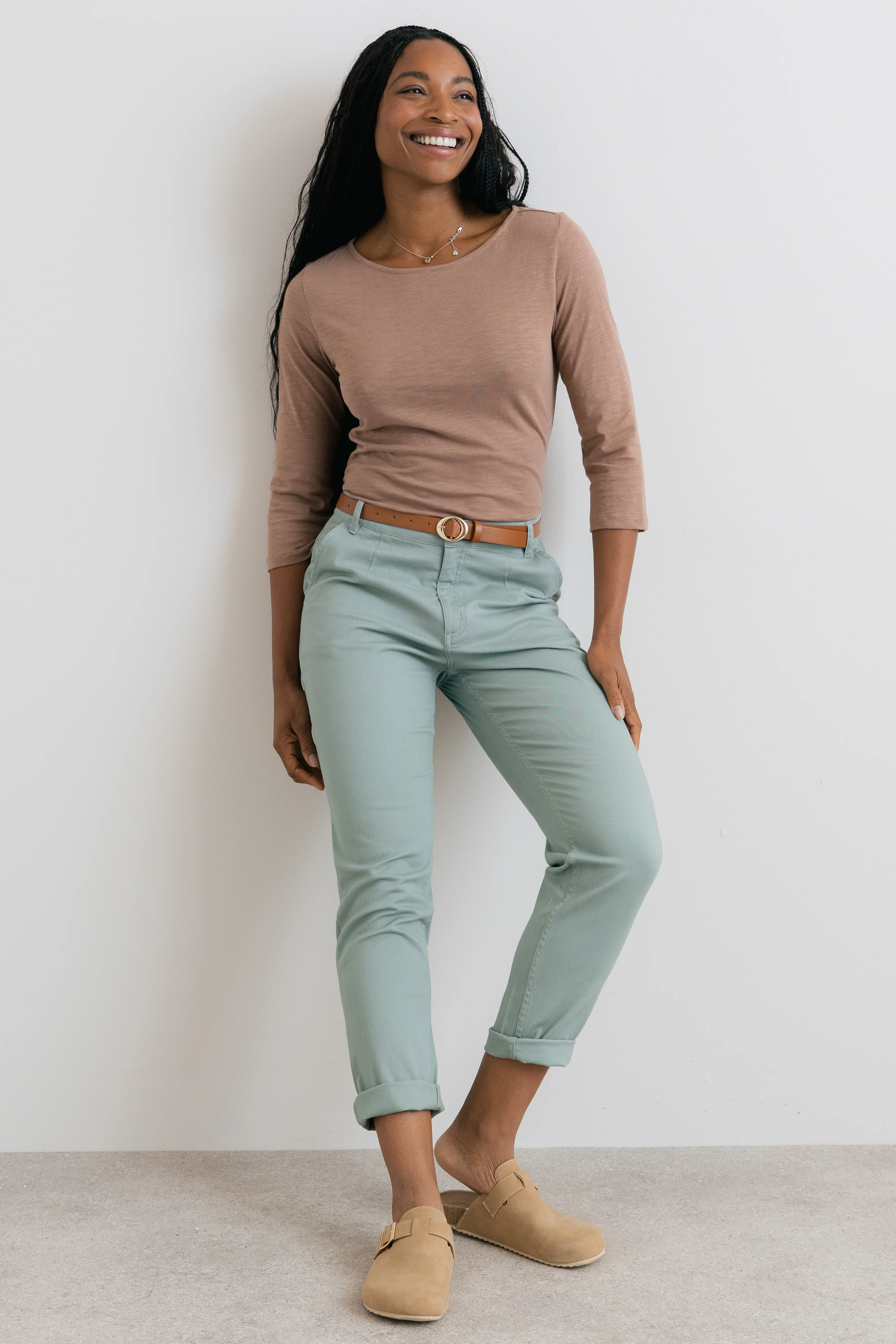 Monica Organic Cotton Jersey Top Mocha - Image 2
