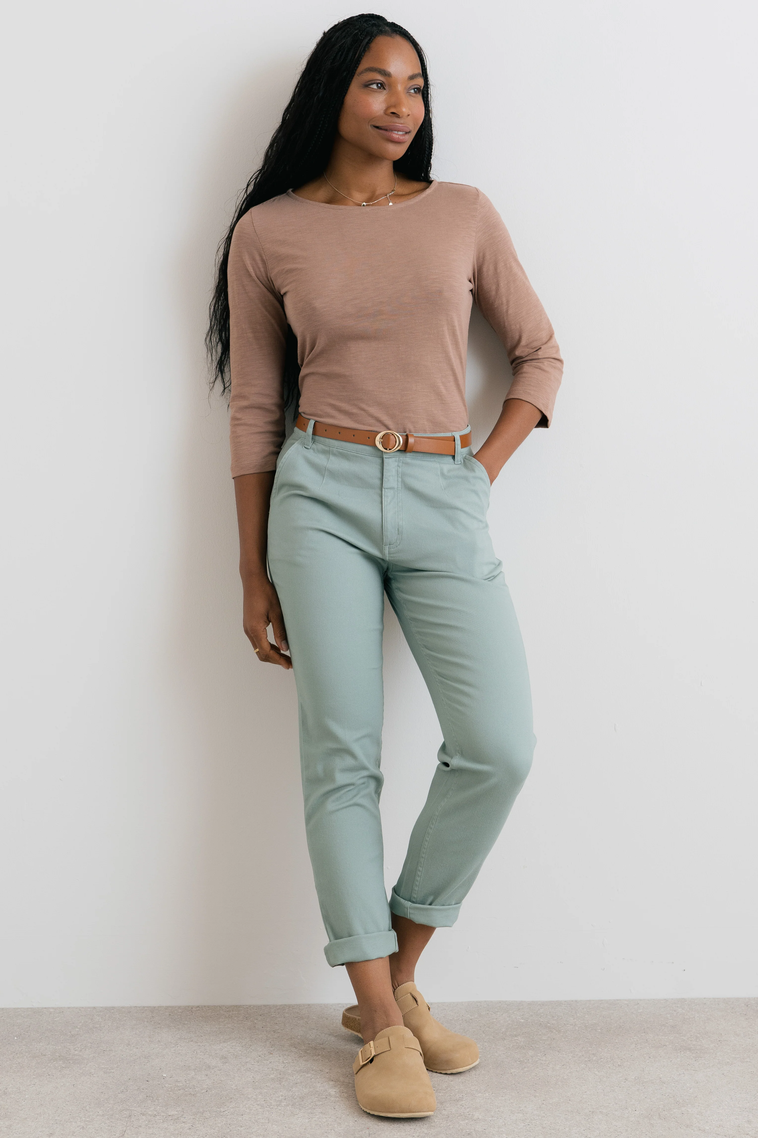 Monica Organic Cotton Jersey Top Mocha - Image 5