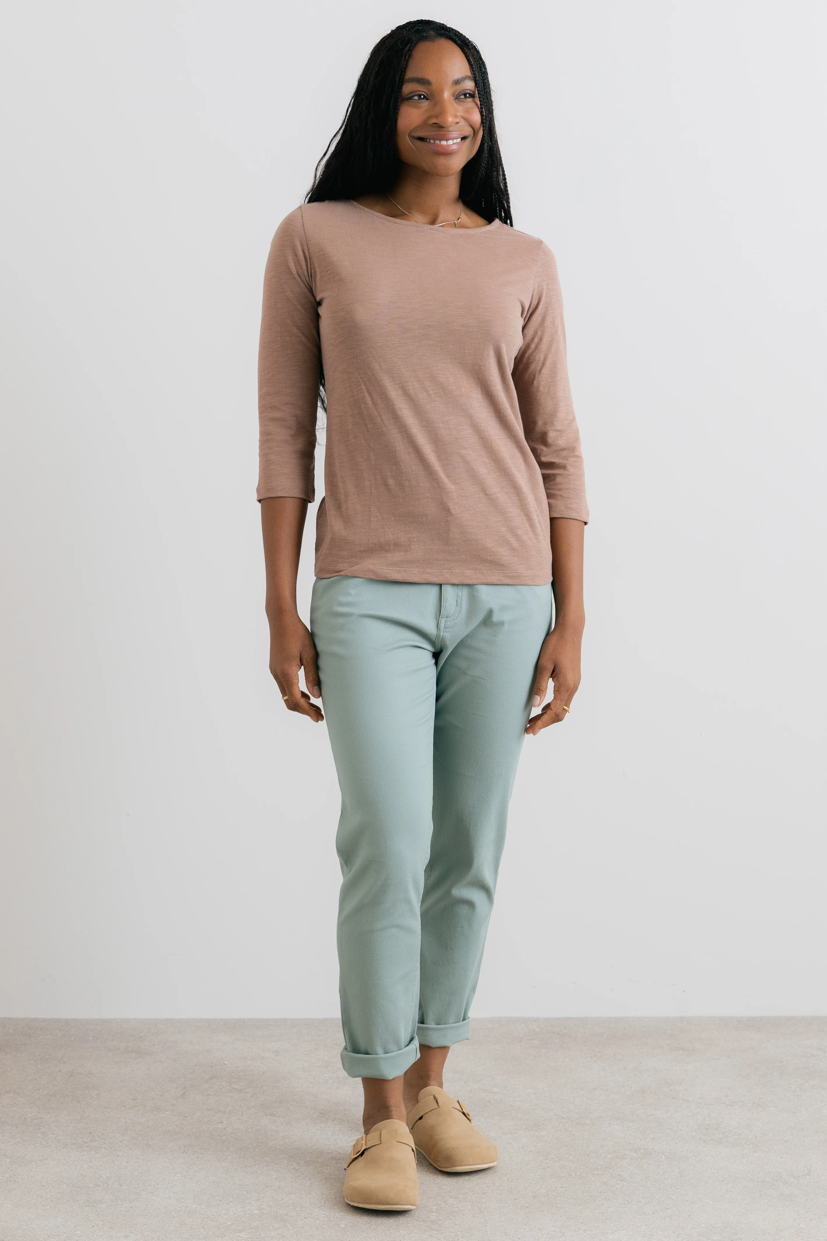 Monica Organic Cotton Jersey Top Mocha - Image 6