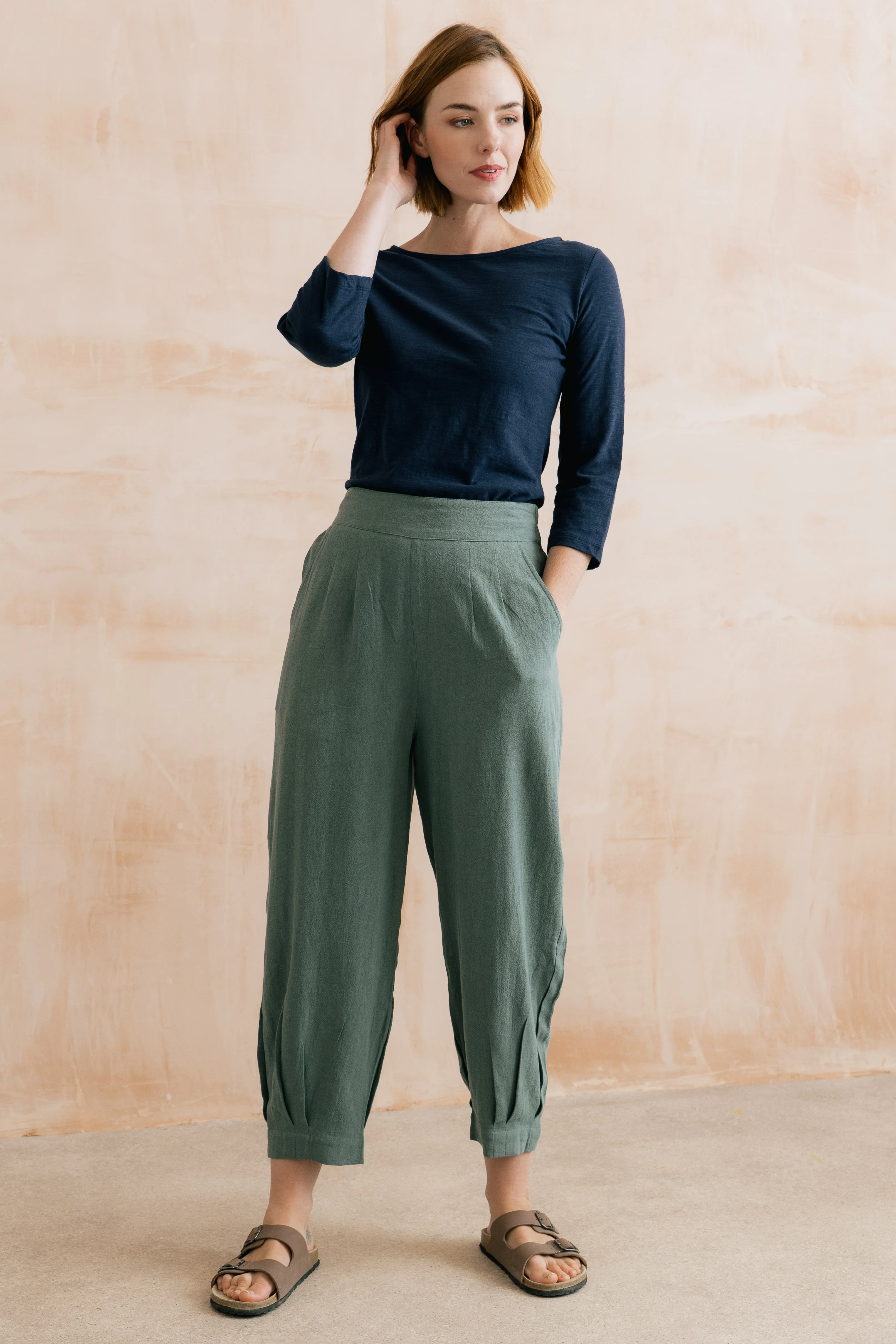 Monica Organic Cotton Jersey Top Navy - Image 6