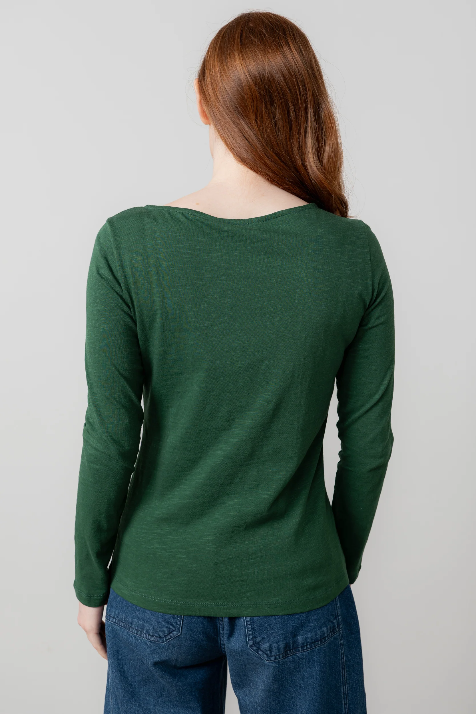 Monica Organic Cotton Jersey Top Pine Green - Image 4