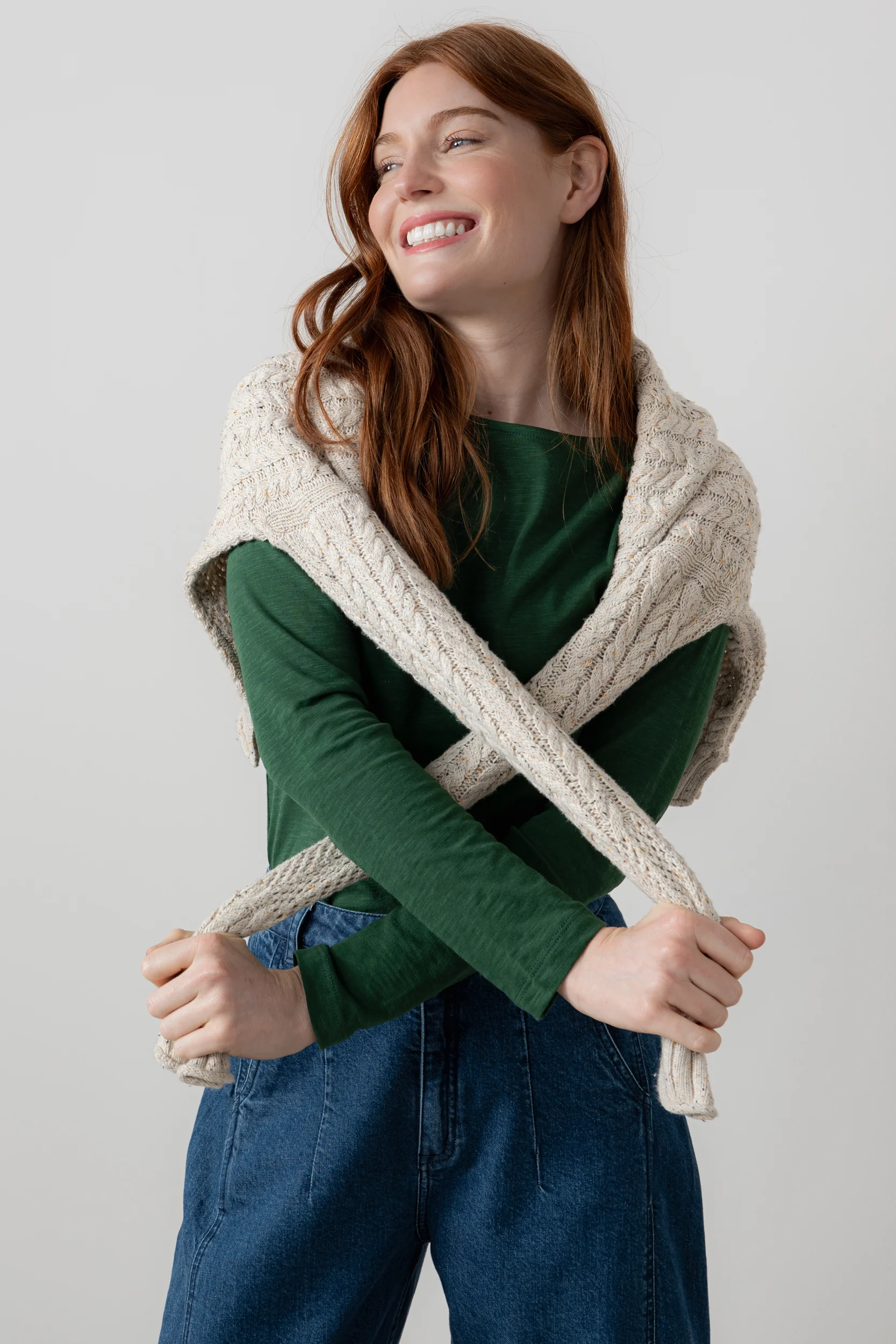 Monica Organic Cotton Jersey Top Pine Green - Image 6