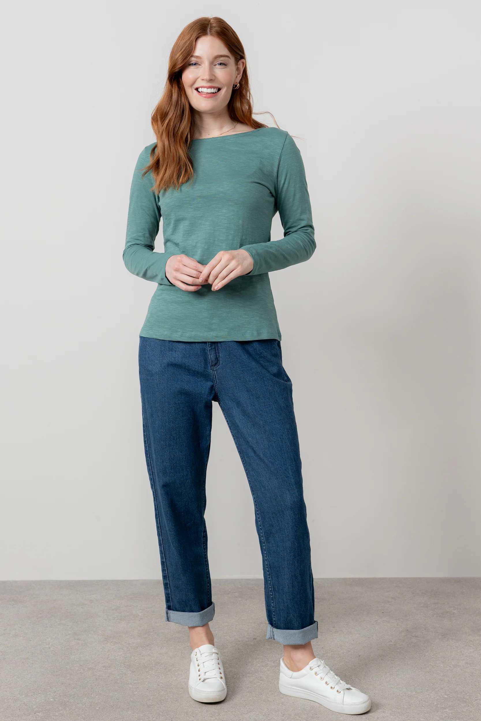 Monica Organic Cotton Jersey Top Sea Mist - Image 3