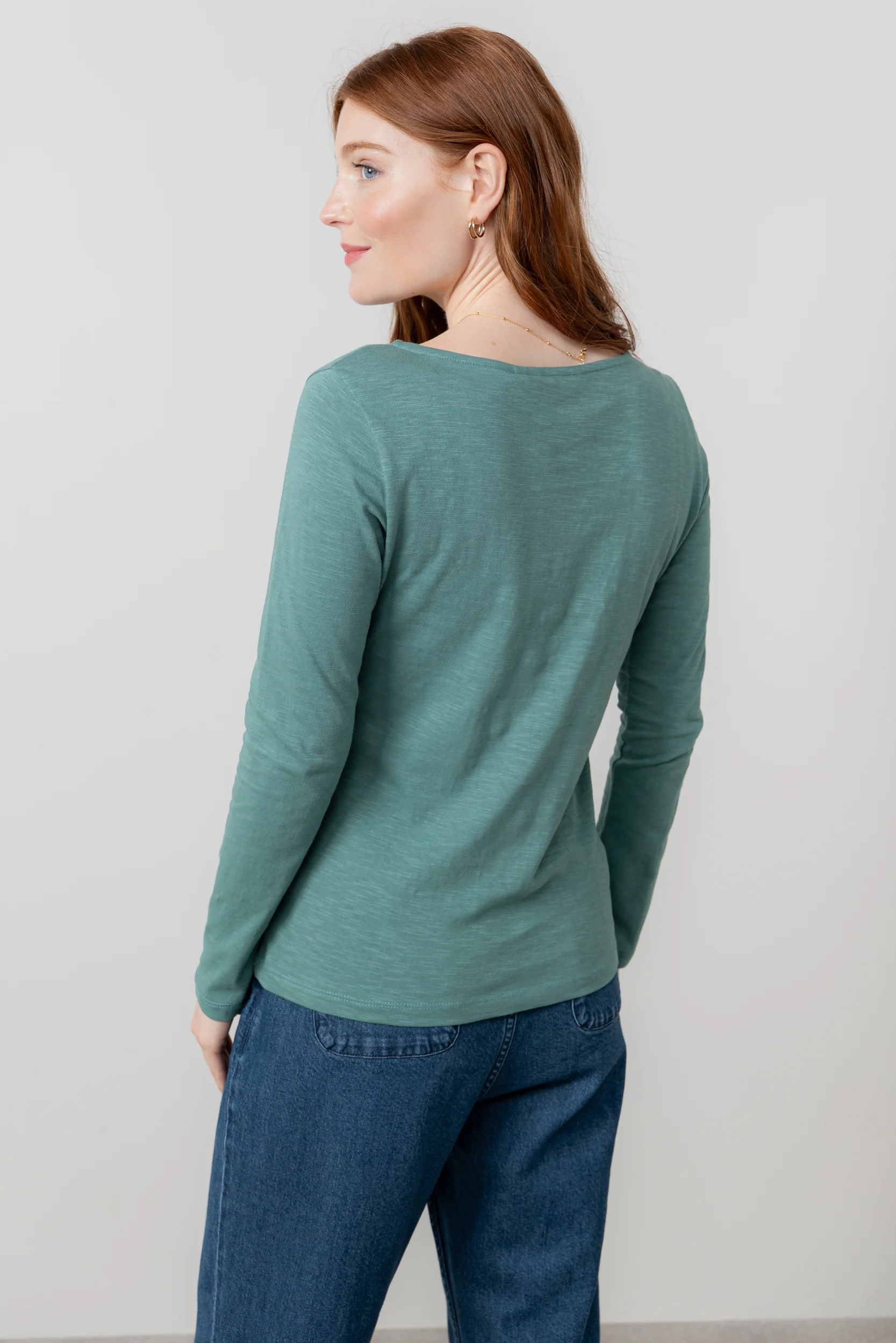 Monica Organic Cotton Jersey Top Sea Mist - Image 4