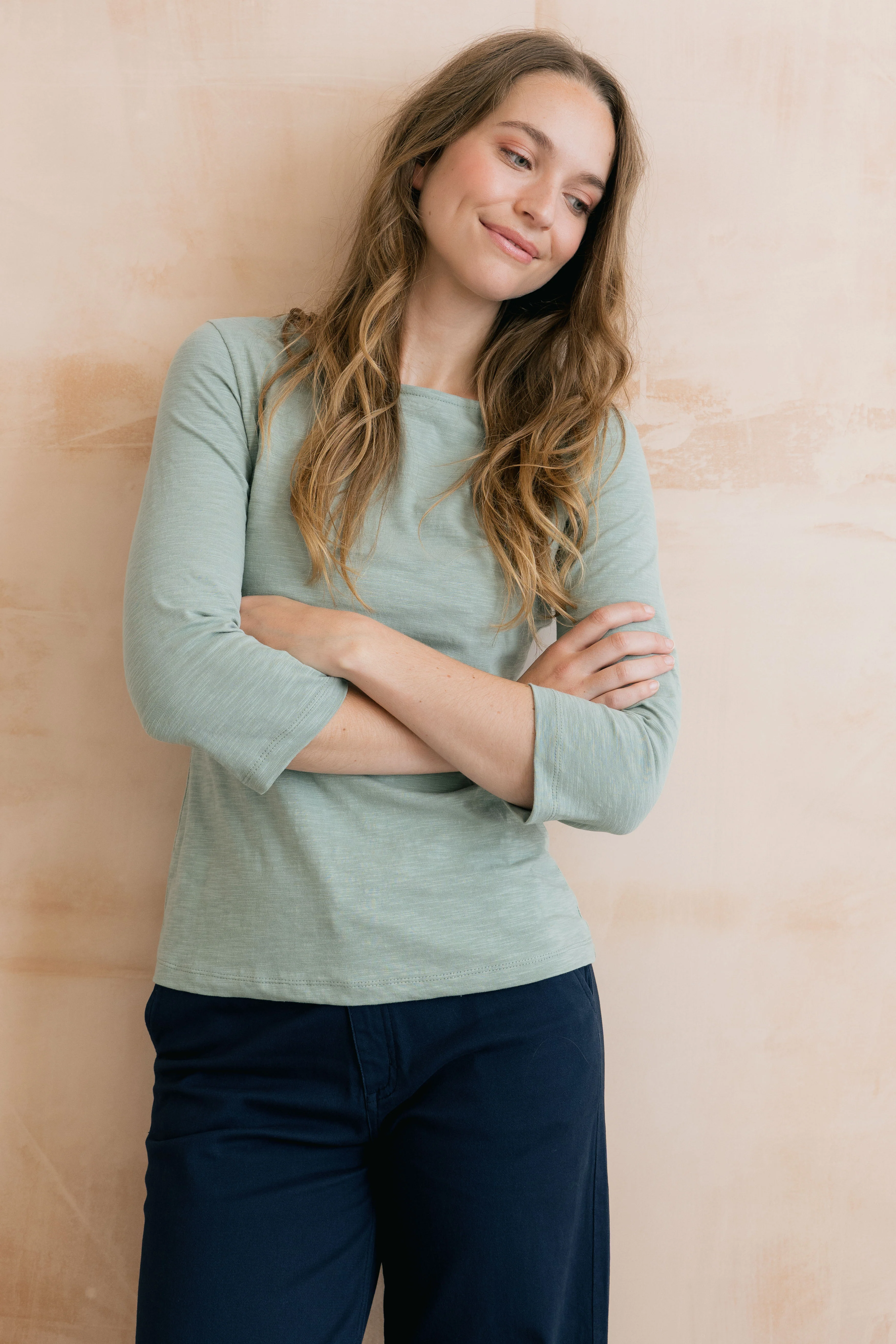 Monica Organic Cotton Jersey Top Silver Sage - Image 2