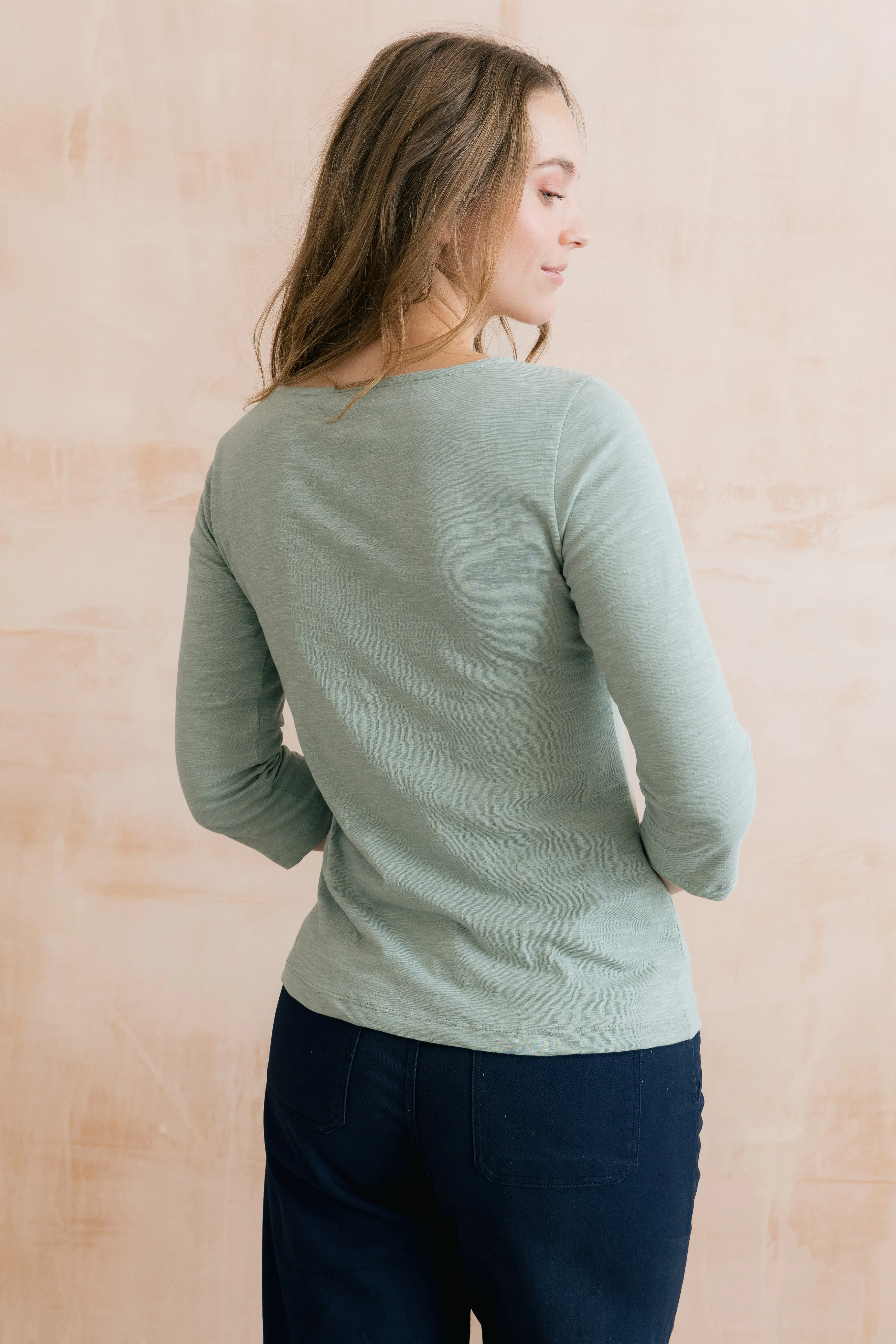 Monica Organic Cotton Jersey Top Silver Sage - Image 4