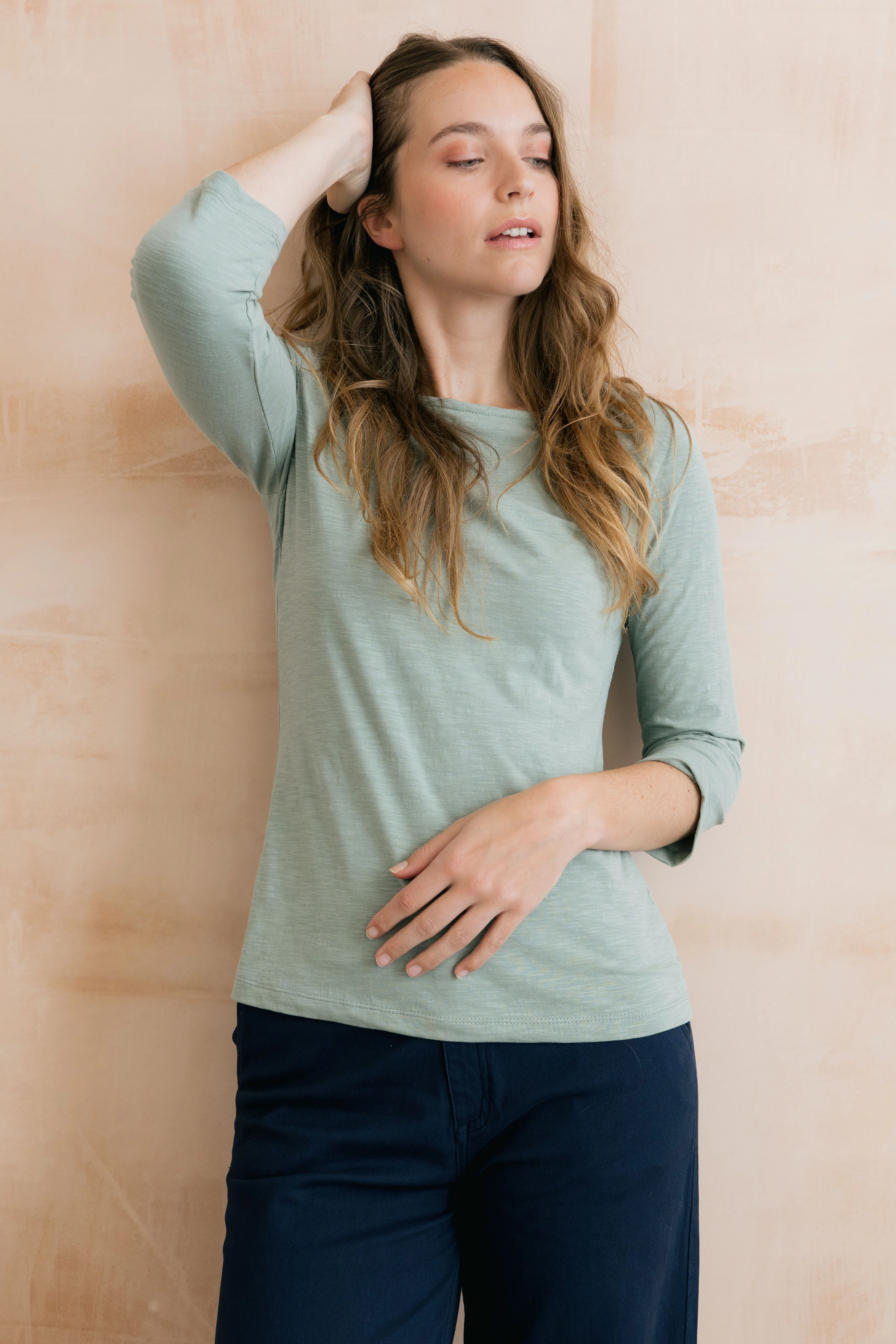 Monica Organic Cotton Jersey Top Silver Sage - Image 6