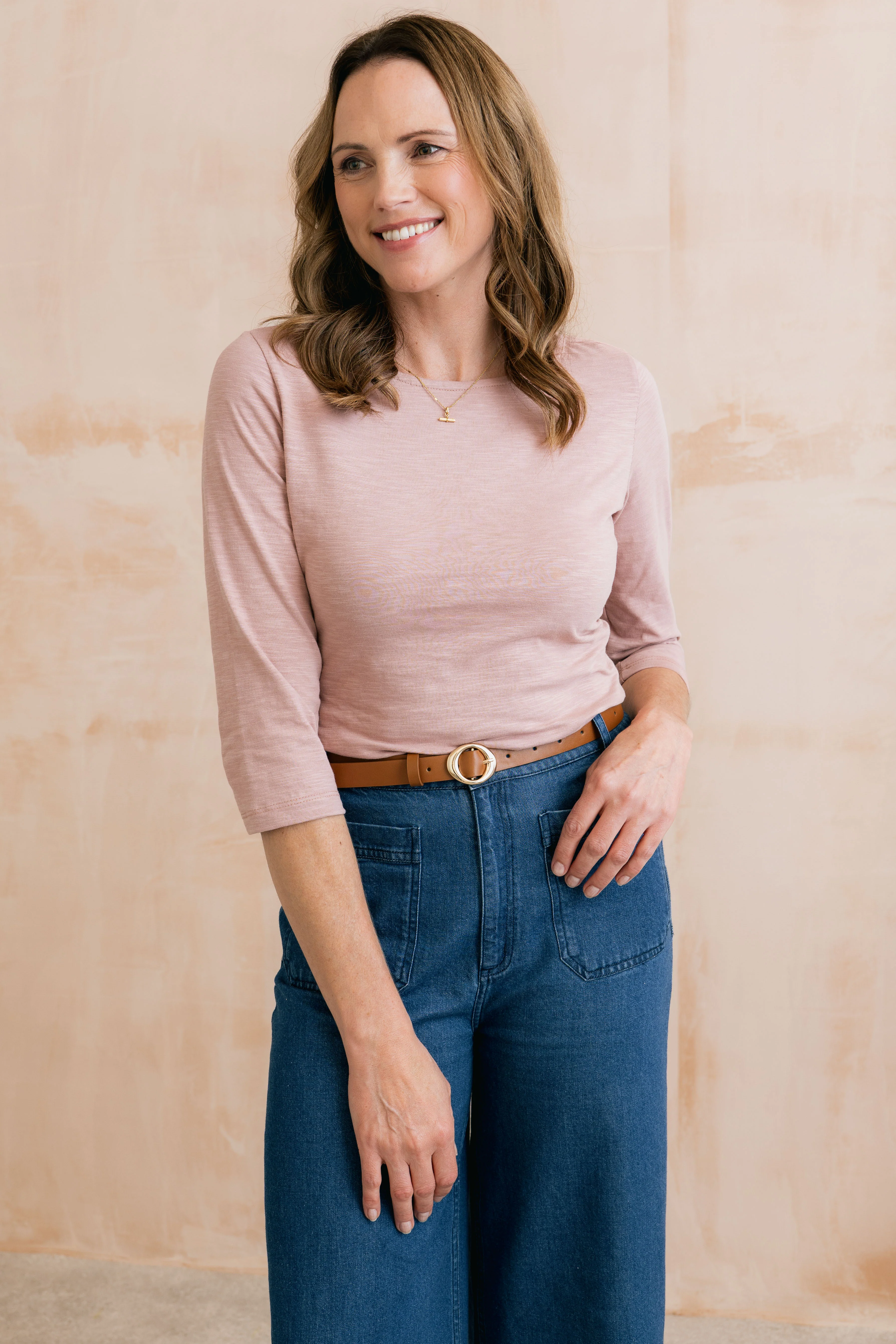 Monica Organic Cotton Jersey Top Soft Pink - Image 2