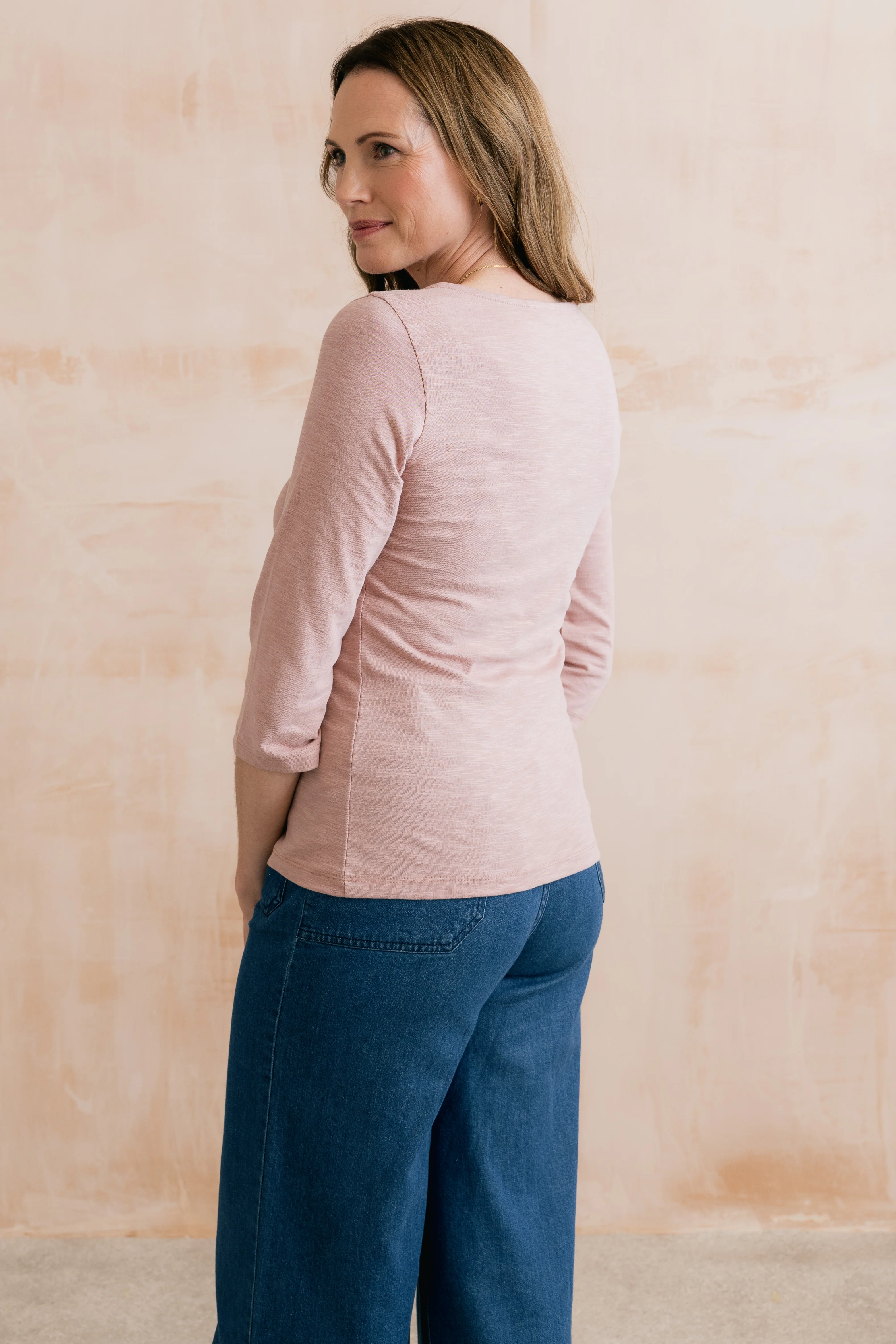 Monica Organic Cotton Jersey Top Soft Pink - Image 4