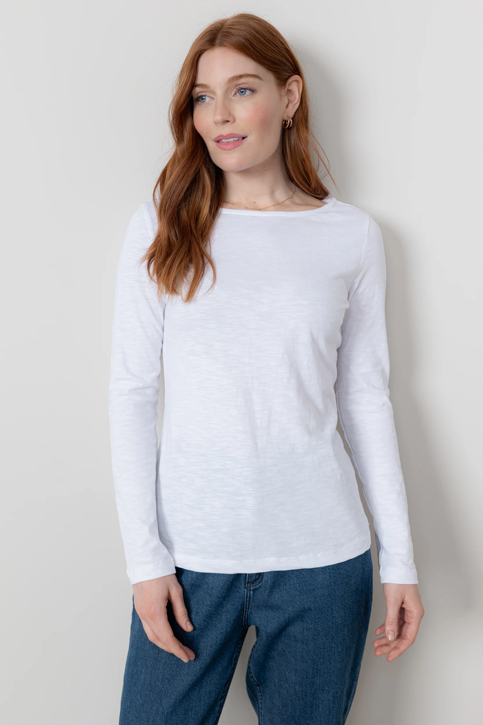 Monica Organic Cotton Jersey Top White - Image 3
