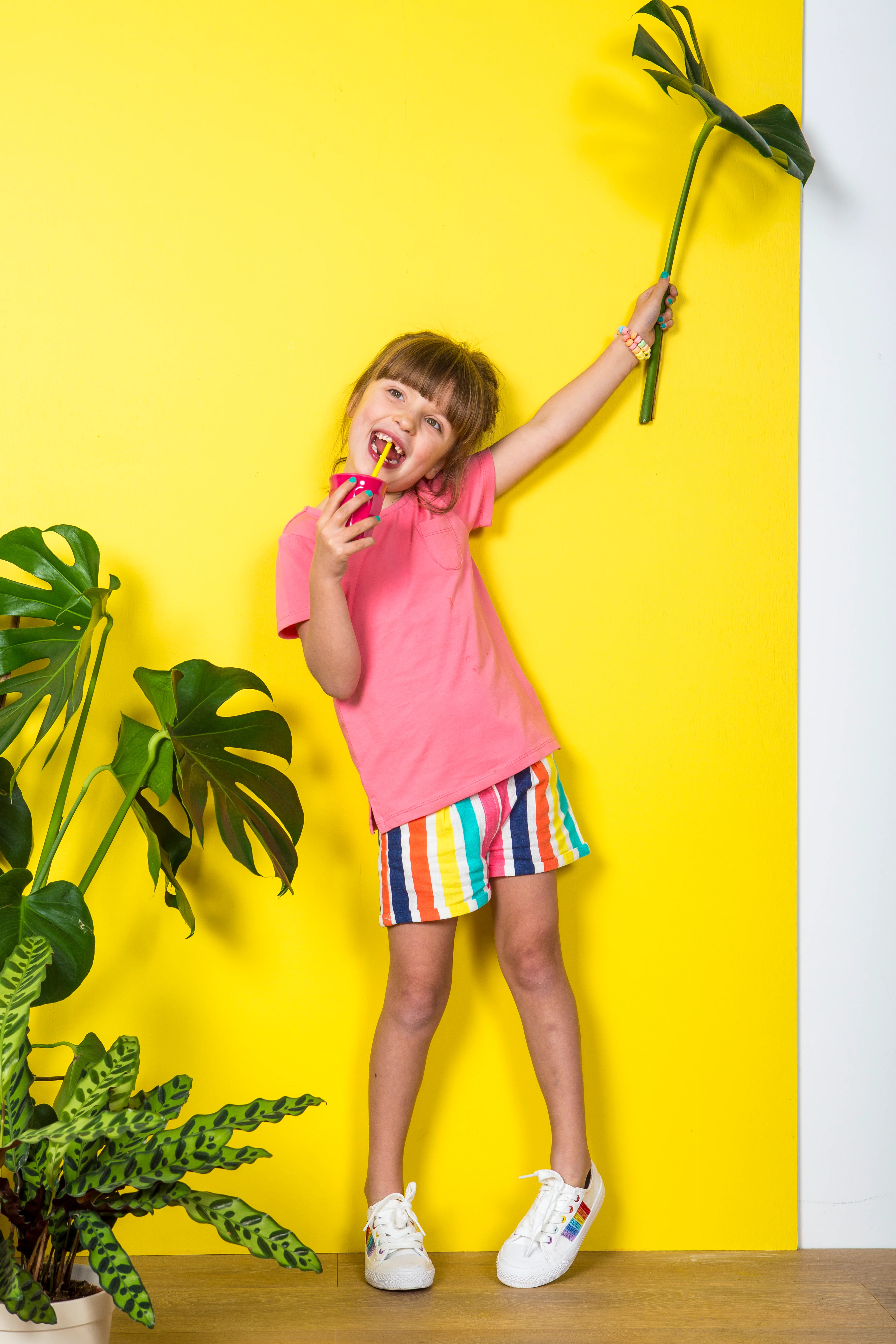 Multicoloured Stripe Shorts - Image 2