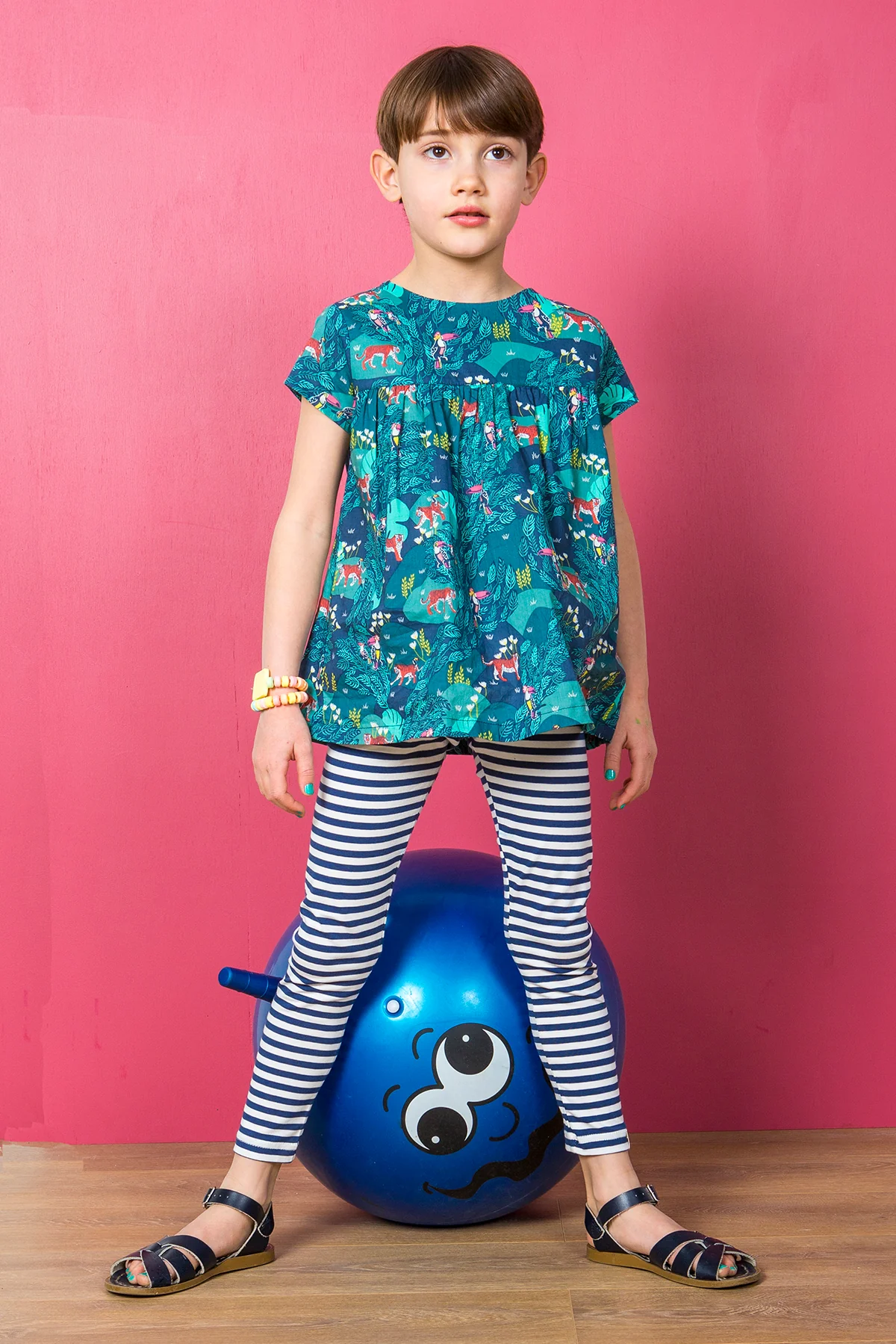 Navy Stripe Leggings - Image 3