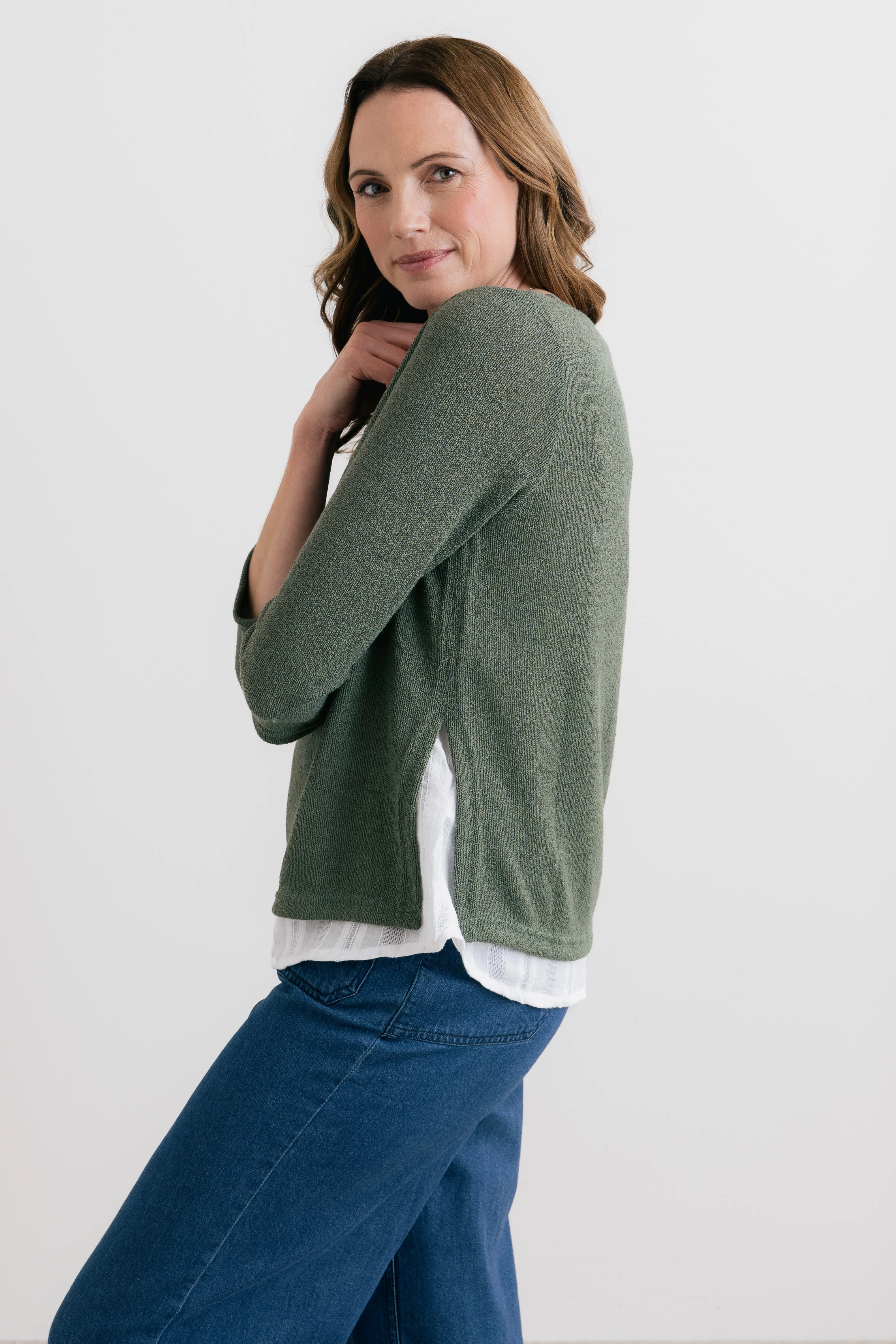 Olive Shirt Jumper Laurel Green - Image 2