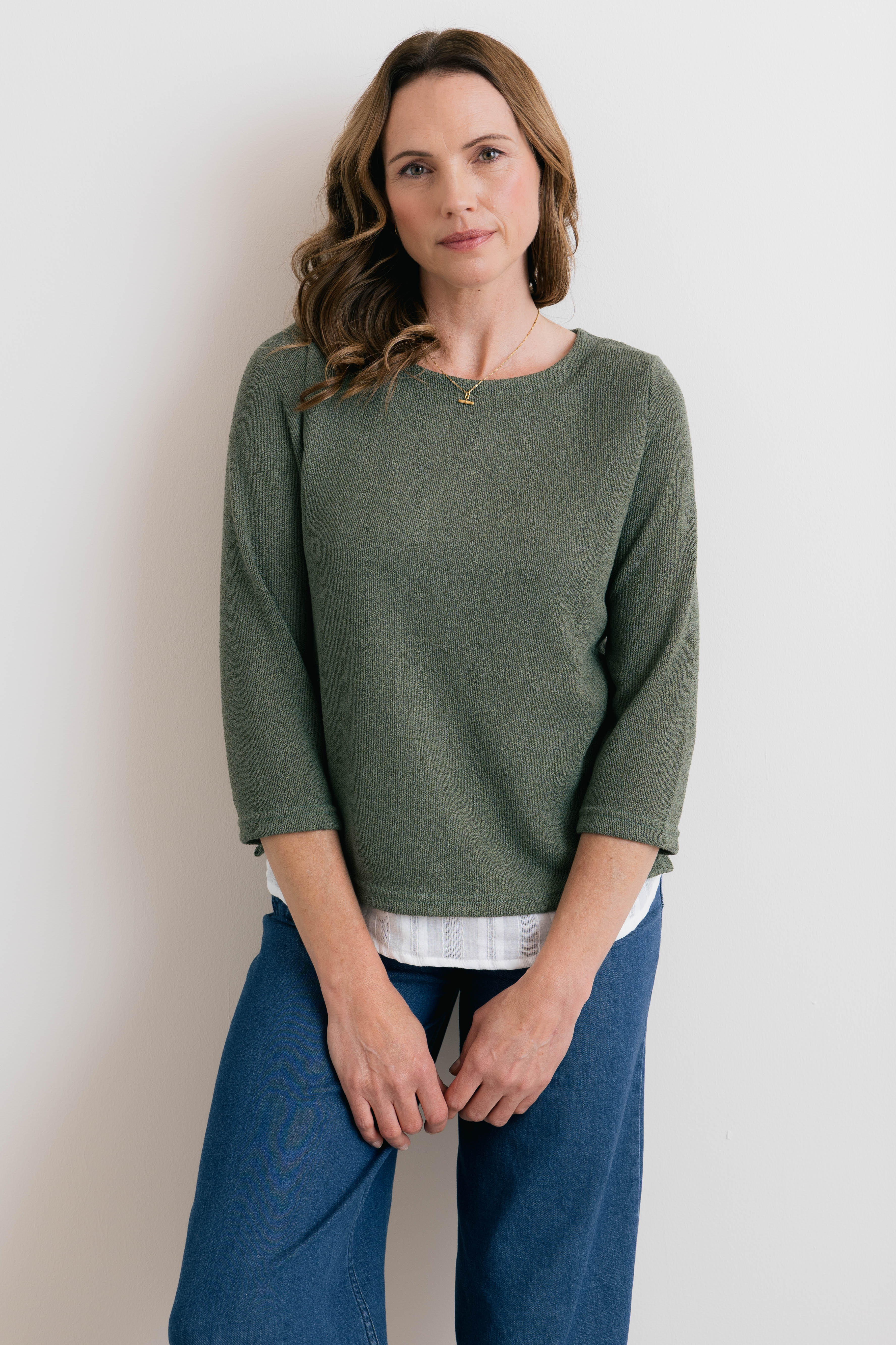 Olive Shirt Jumper Laurel Green - Image 3