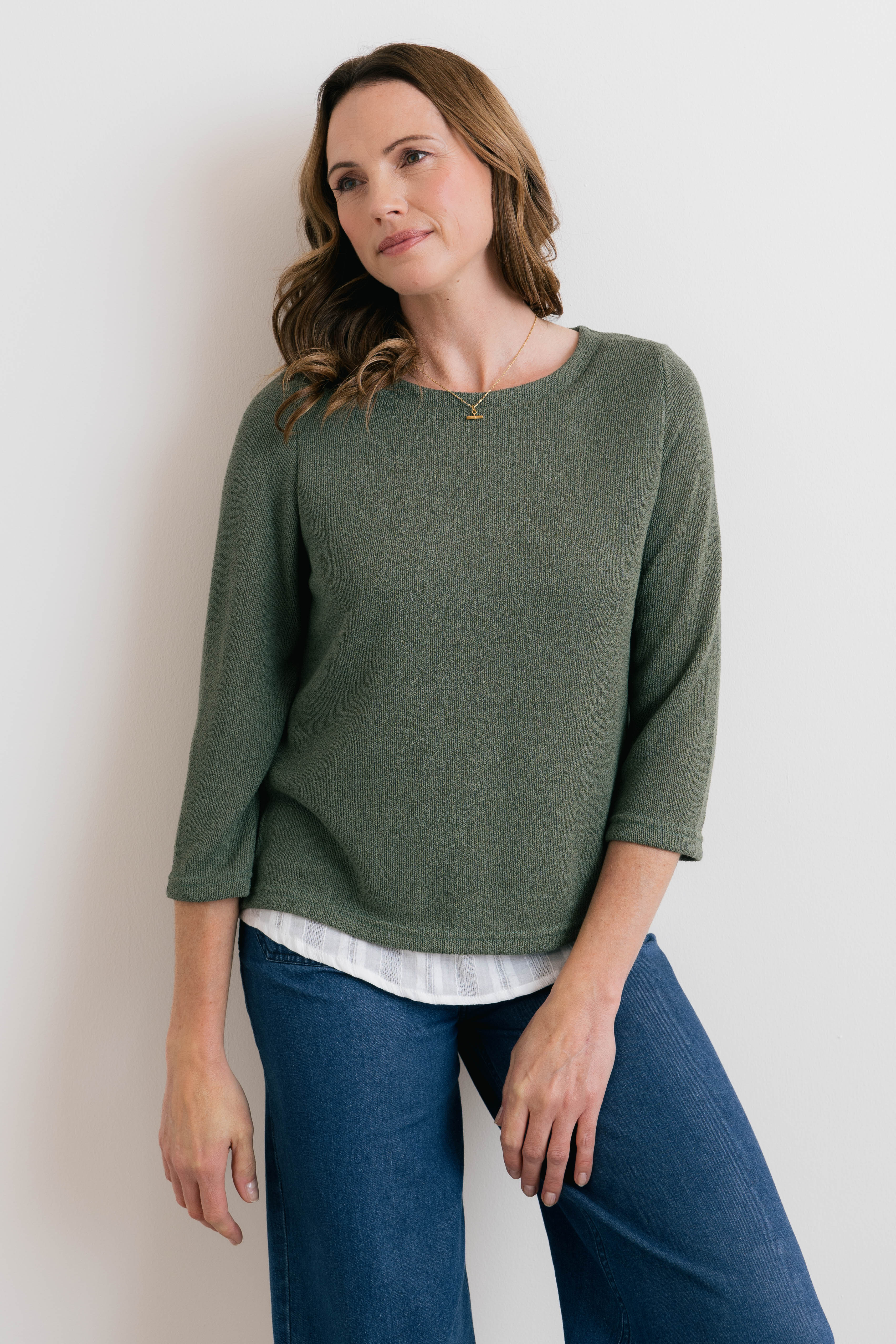 Olive Shirt Jumper Laurel Green - Image 6