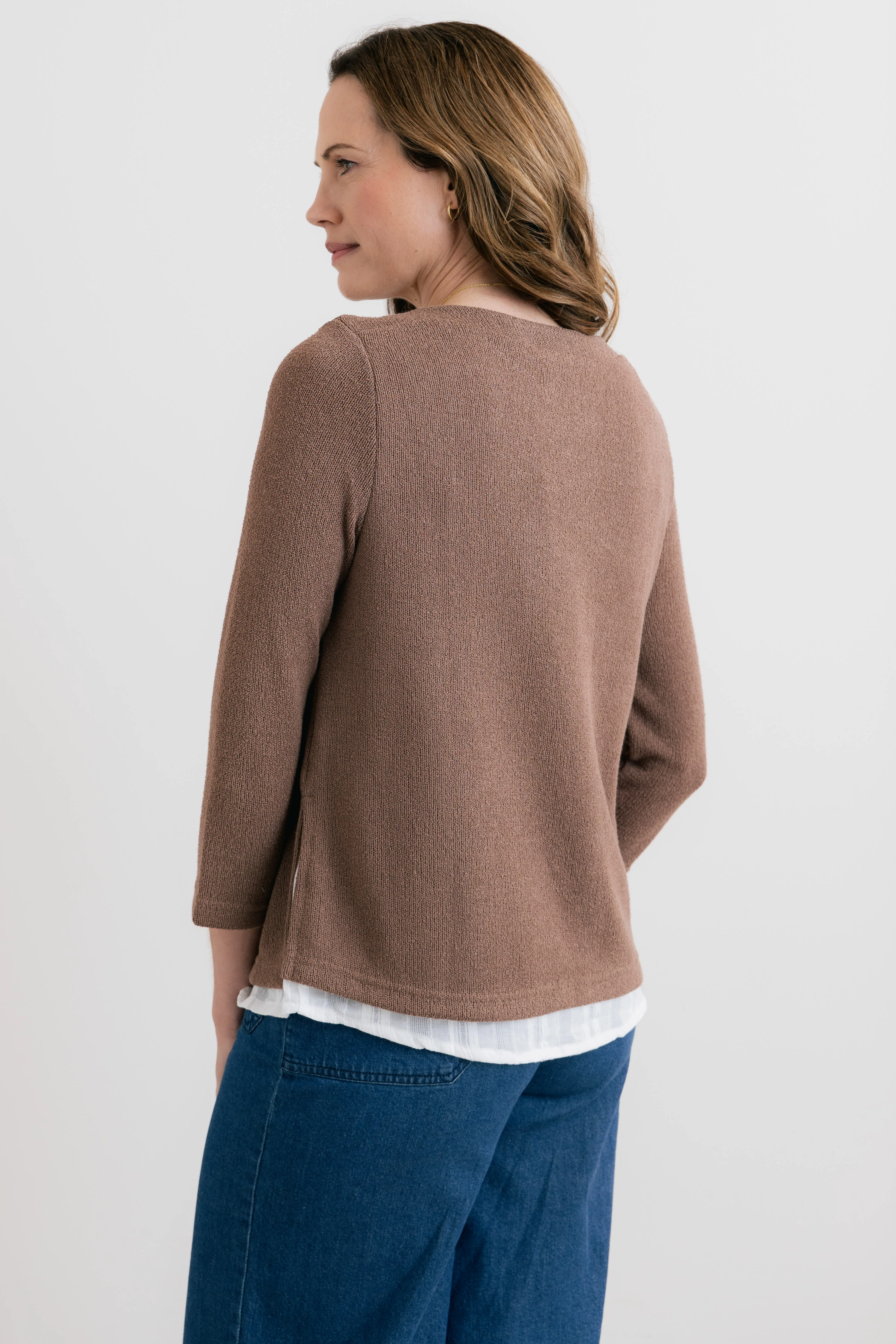 Olive Shirt Jumper Mocha - Image 4