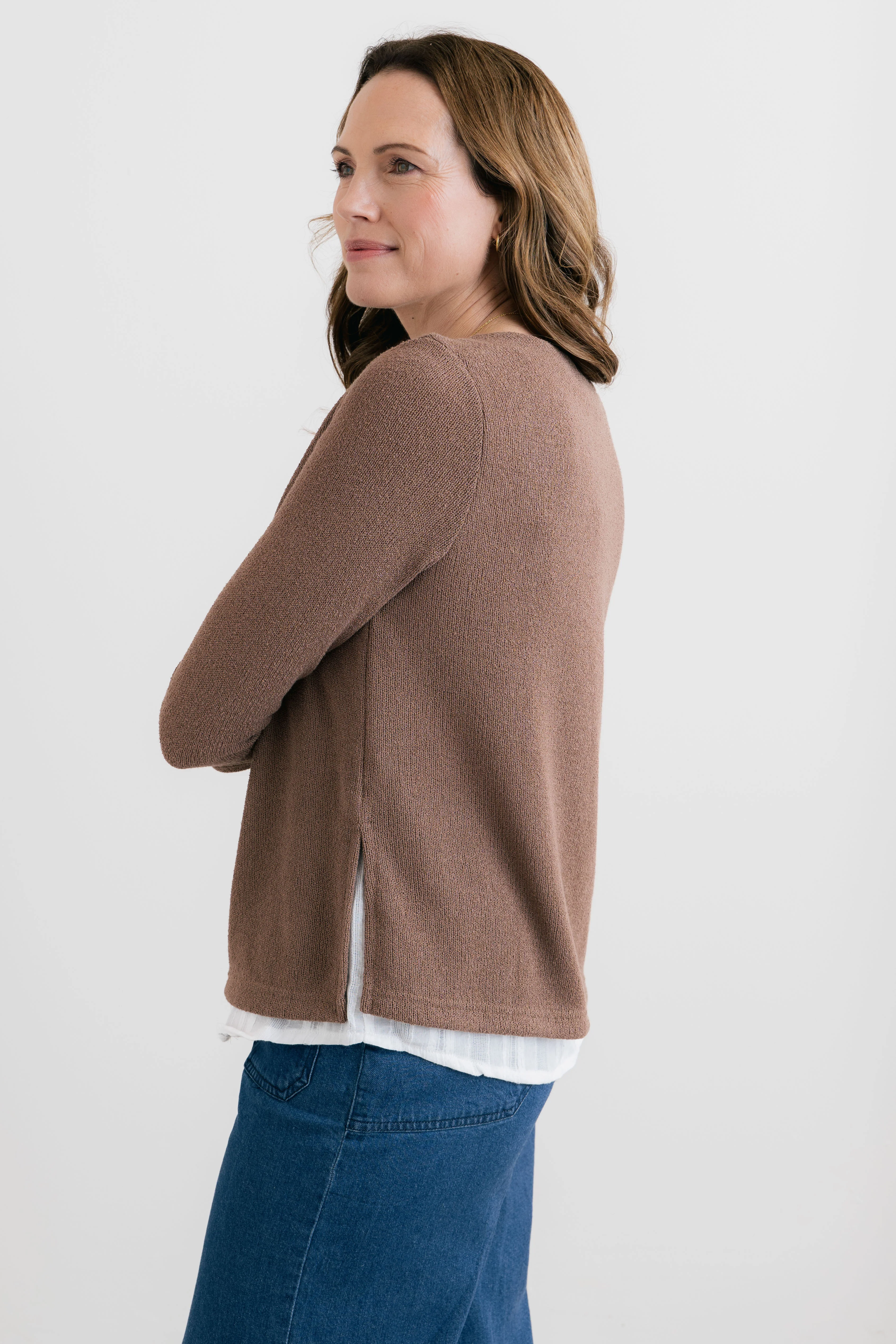 Olive Shirt Jumper Mocha - Image 5