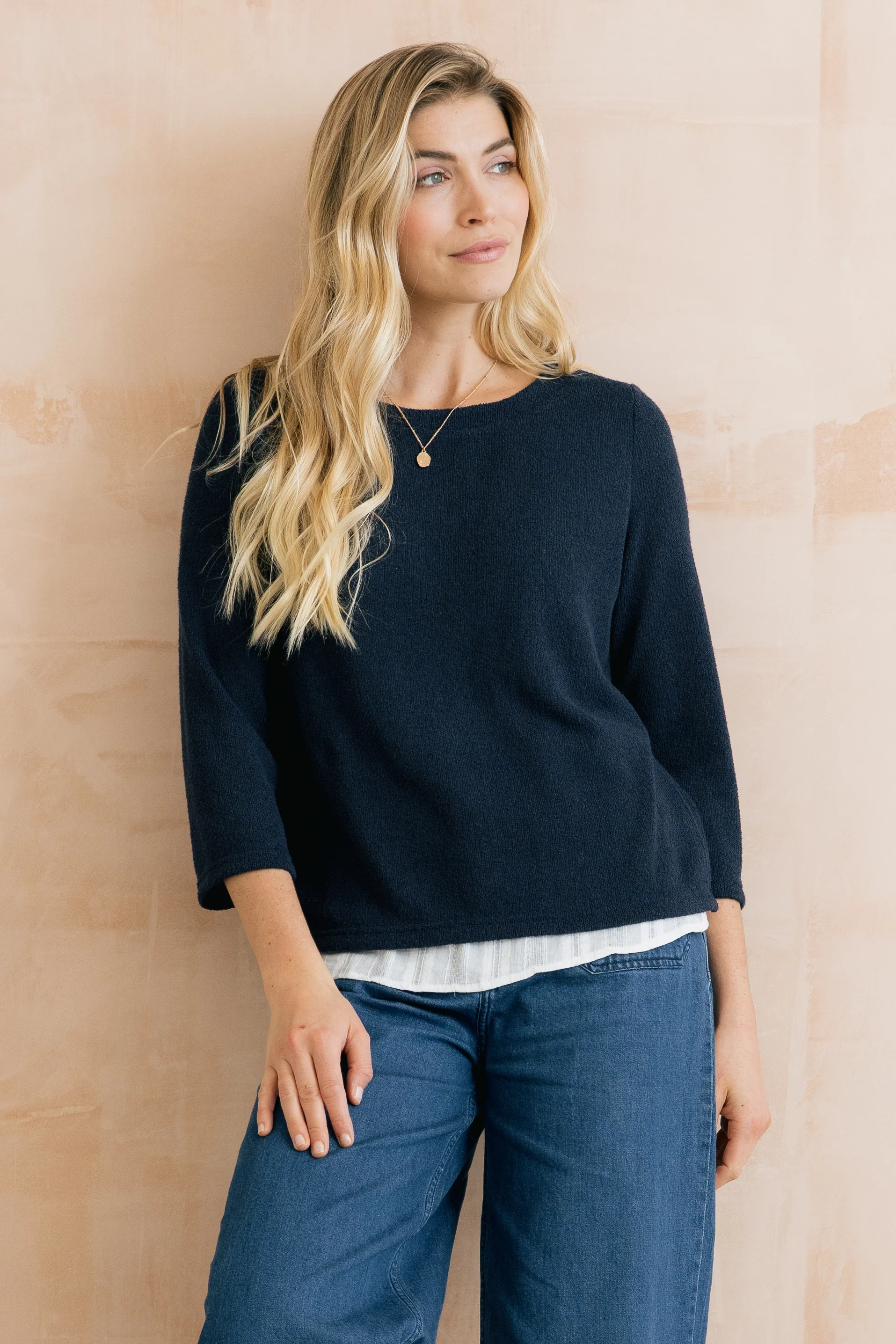 Olive Shirt Jumper Navy - Image 2