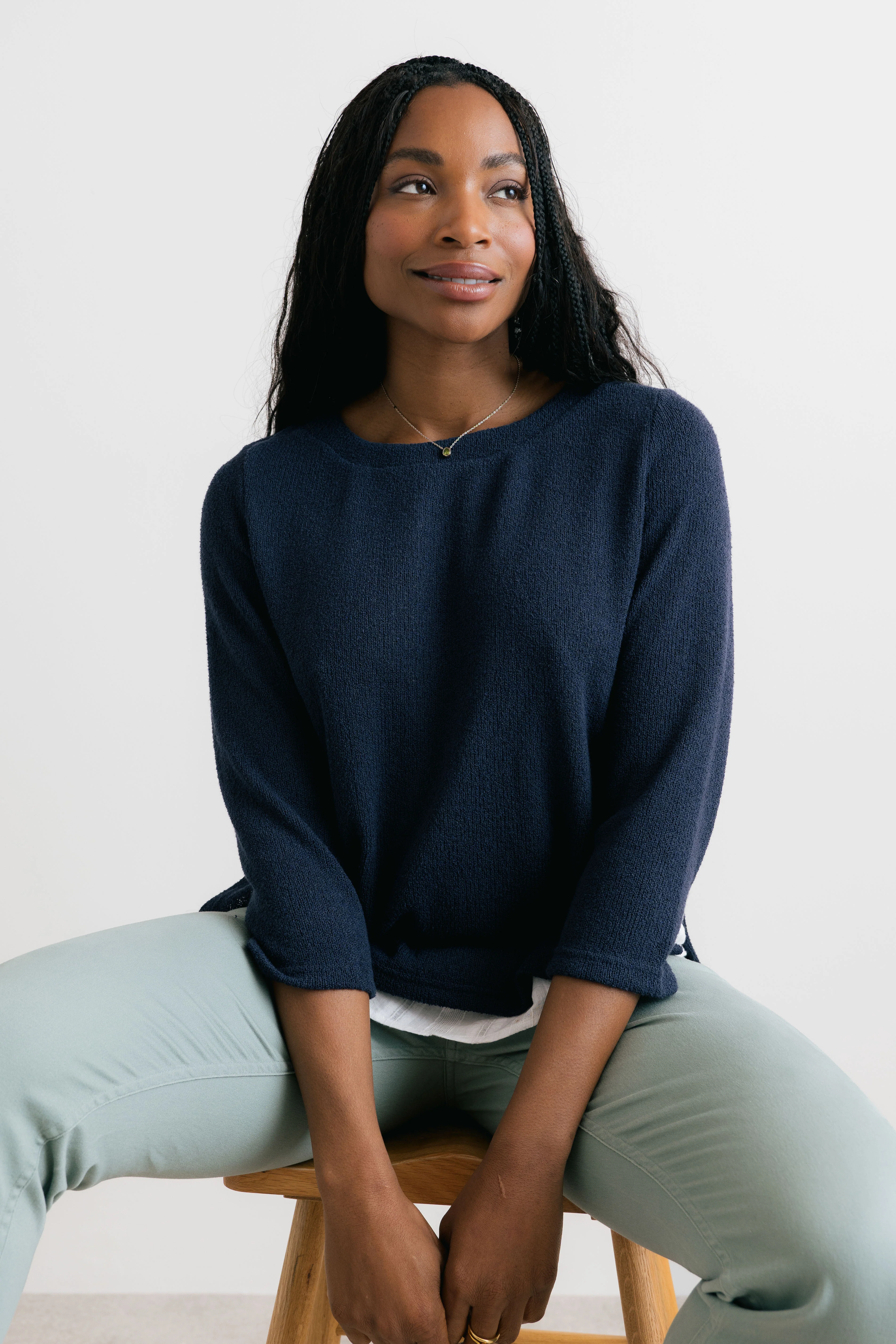 Olive Shirt Jumper Navy - Image 3