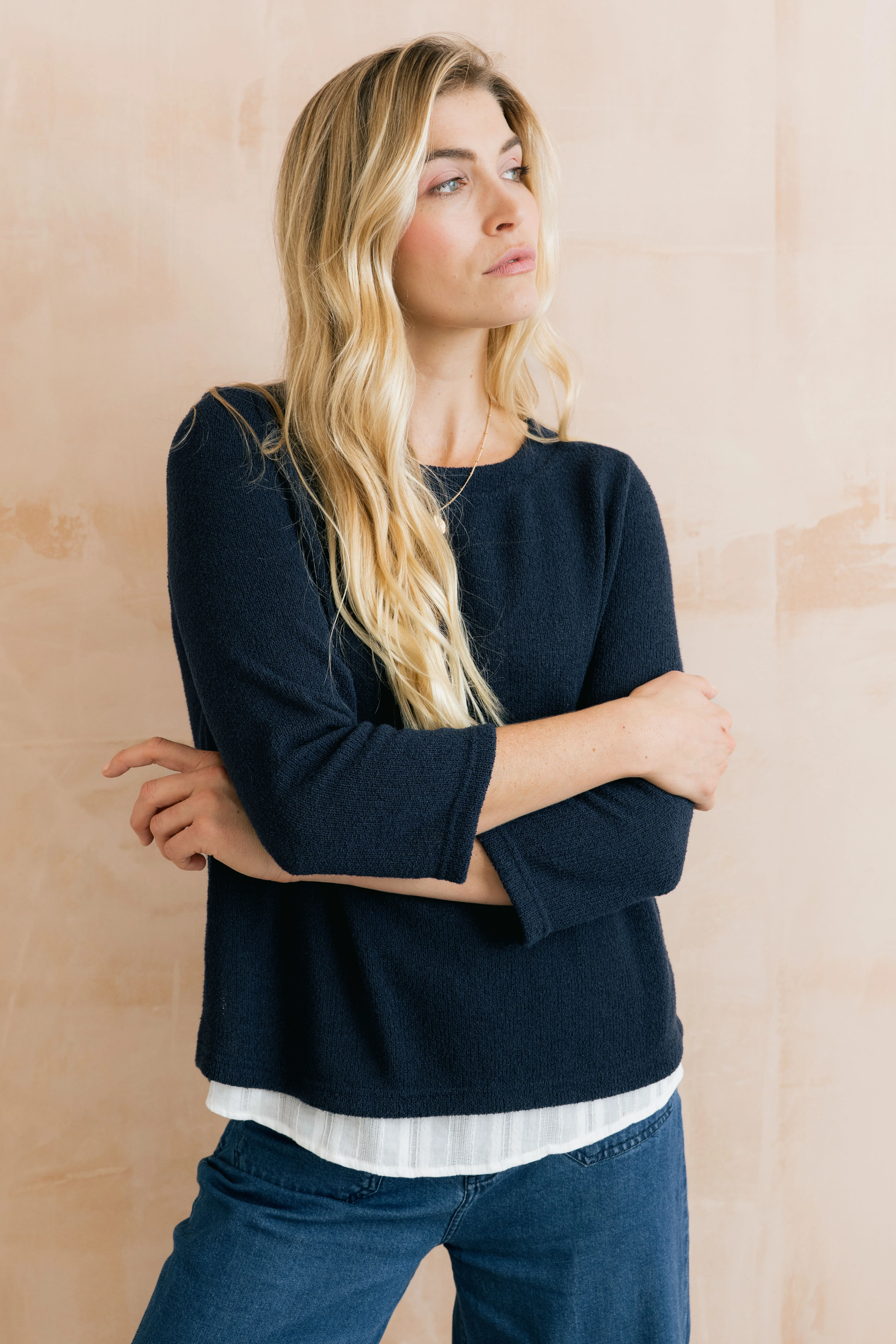 Olive Shirt Jumper Navy - Image 6