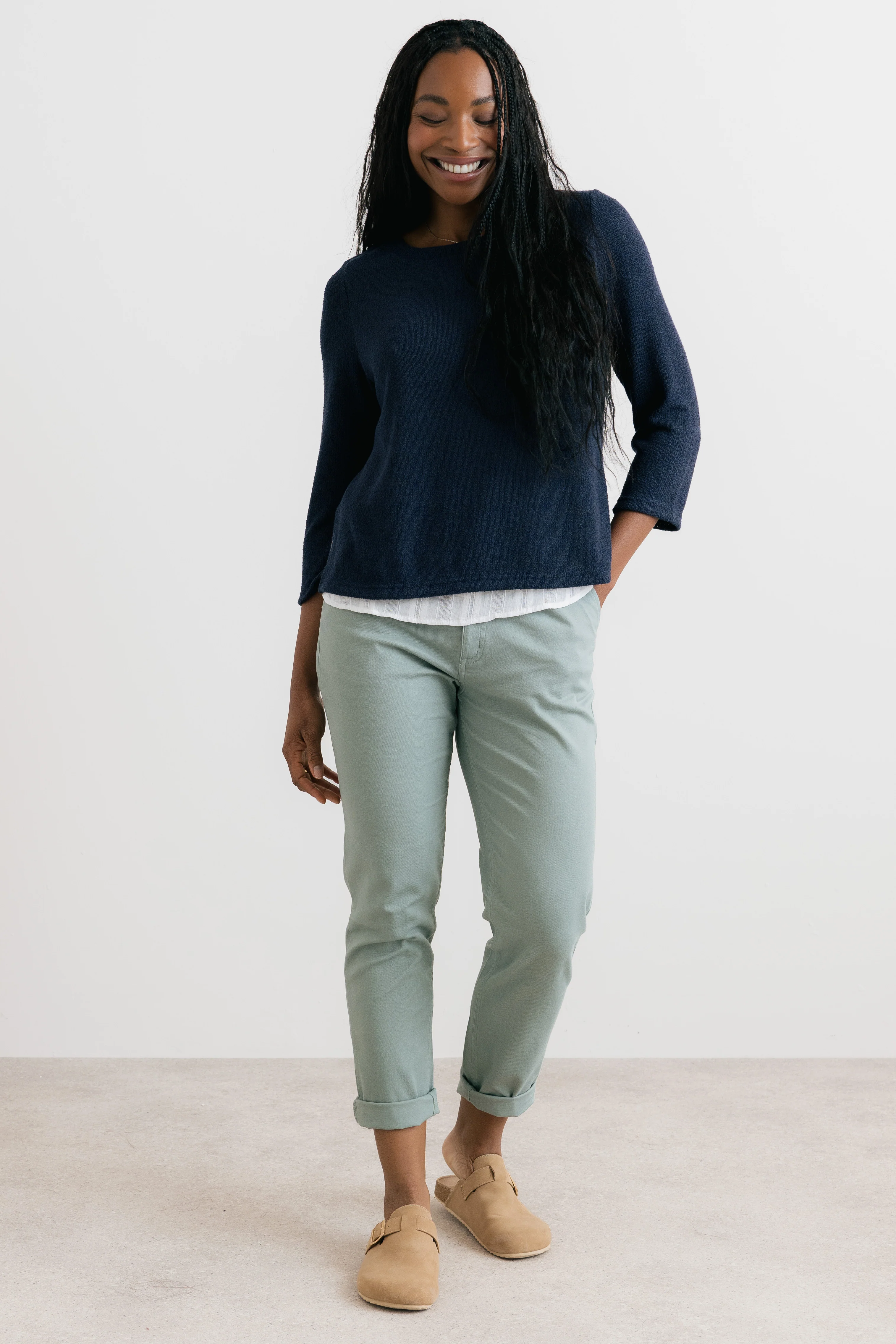 Olive Shirt Jumper Navy - Image 7