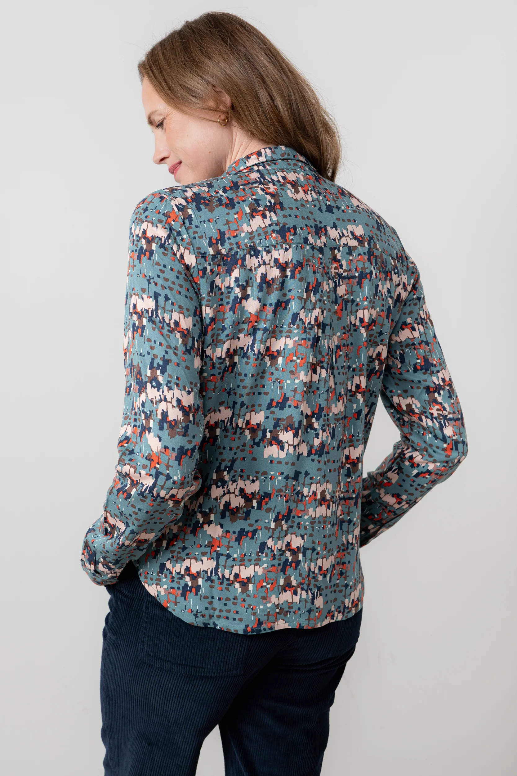 Patsy Geometric Print Shirt Sea Mist - Image 4