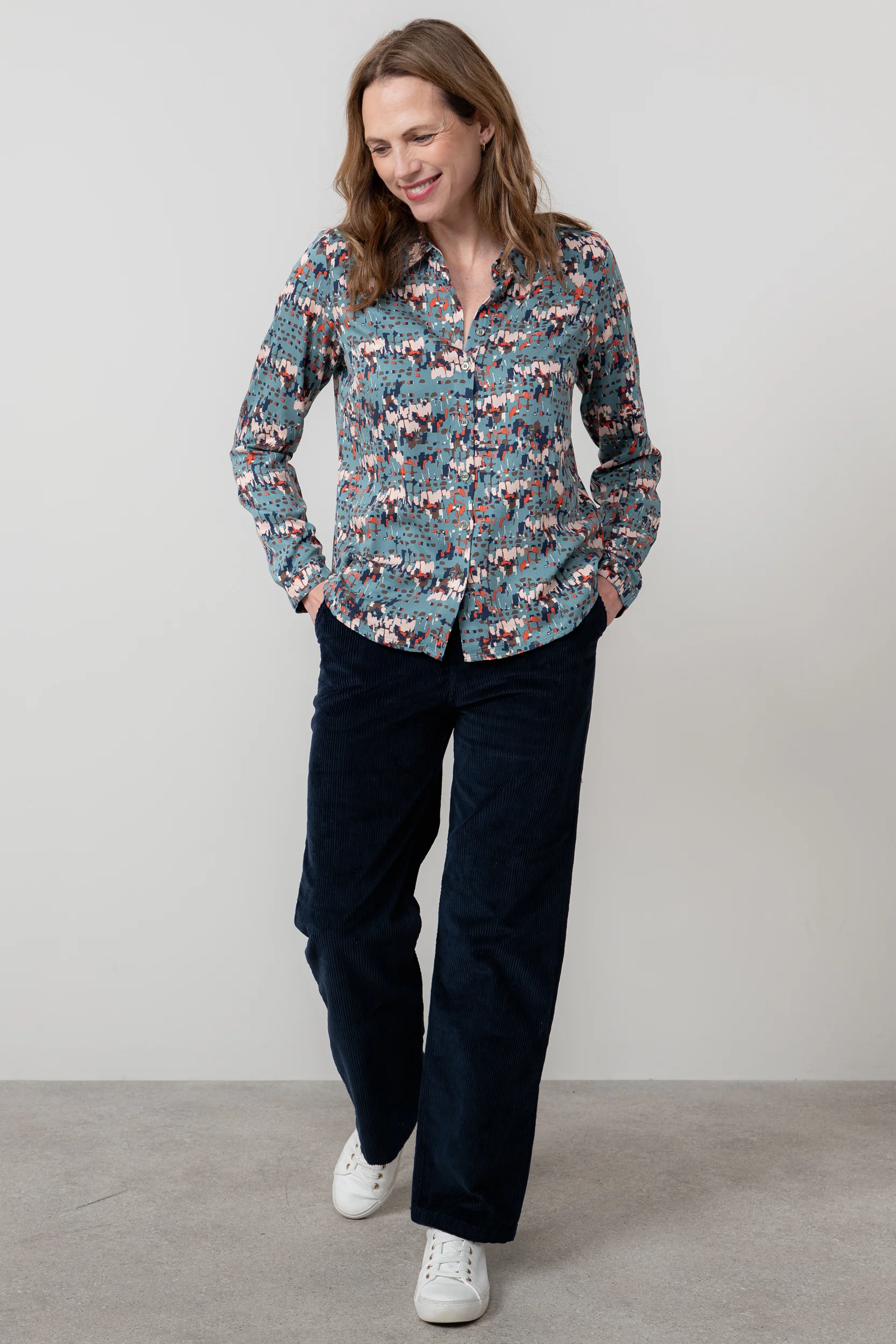 Patsy Geometric Print Shirt Sea Mist - Image 5