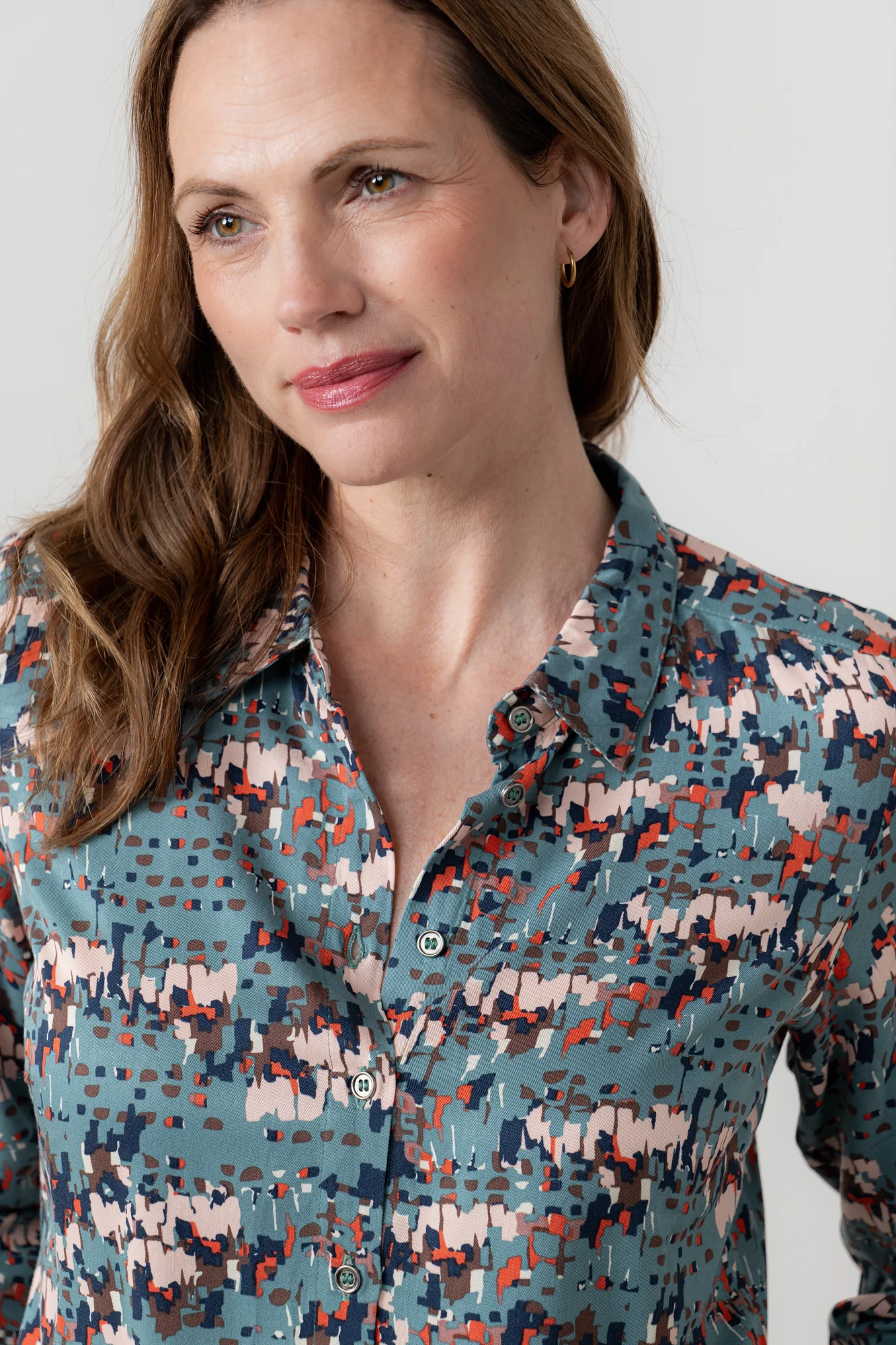 Patsy Geometric Print Shirt Sea Mist - Image 6