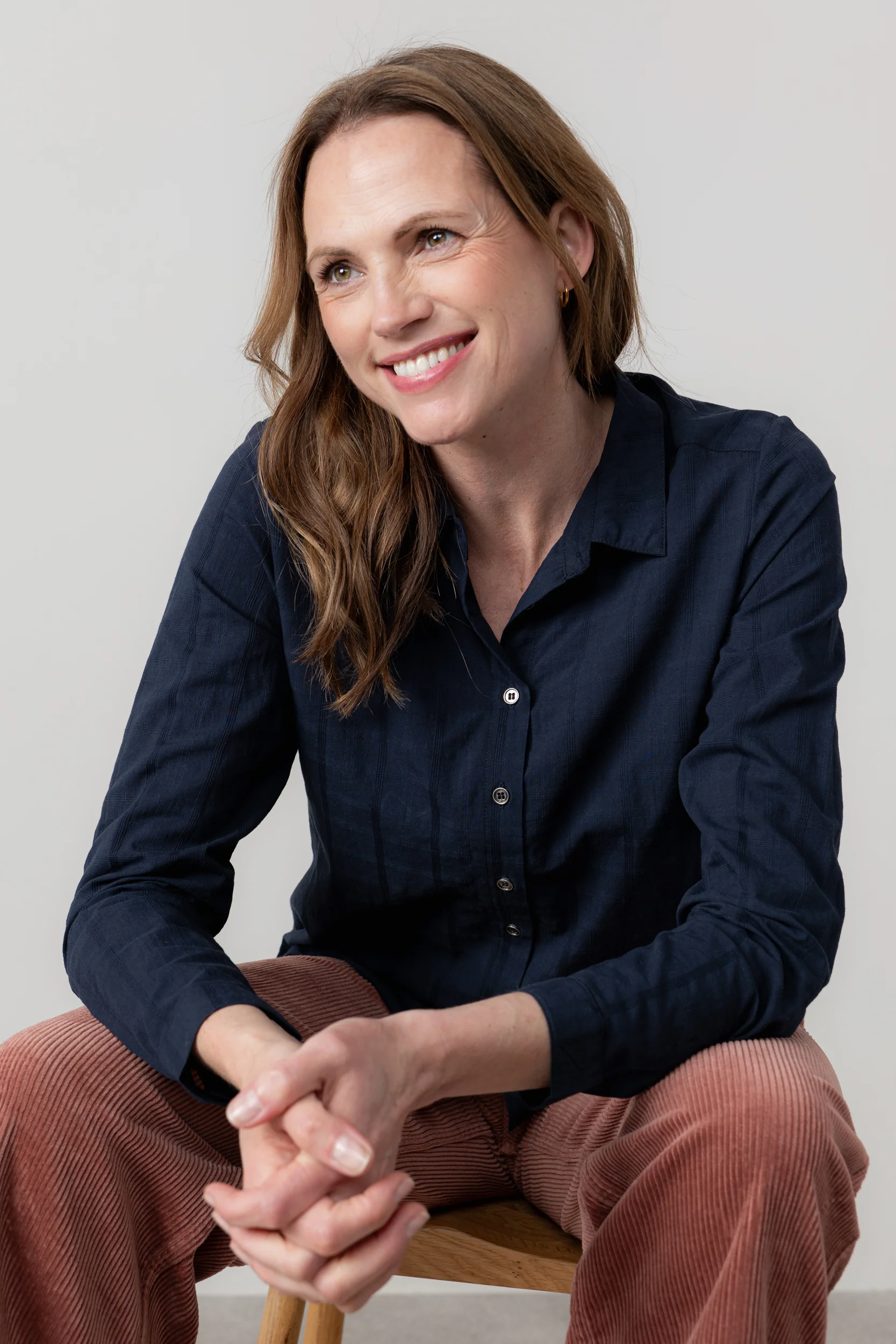 Patsy Organic Cotton Check Shirt Navy - Image 2