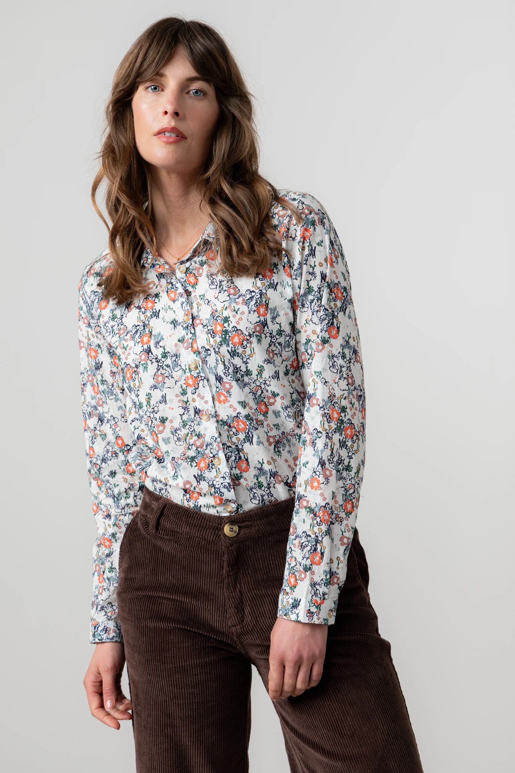 Patsy Organic Cotton Ditsy Shirt Ecru - Image 6