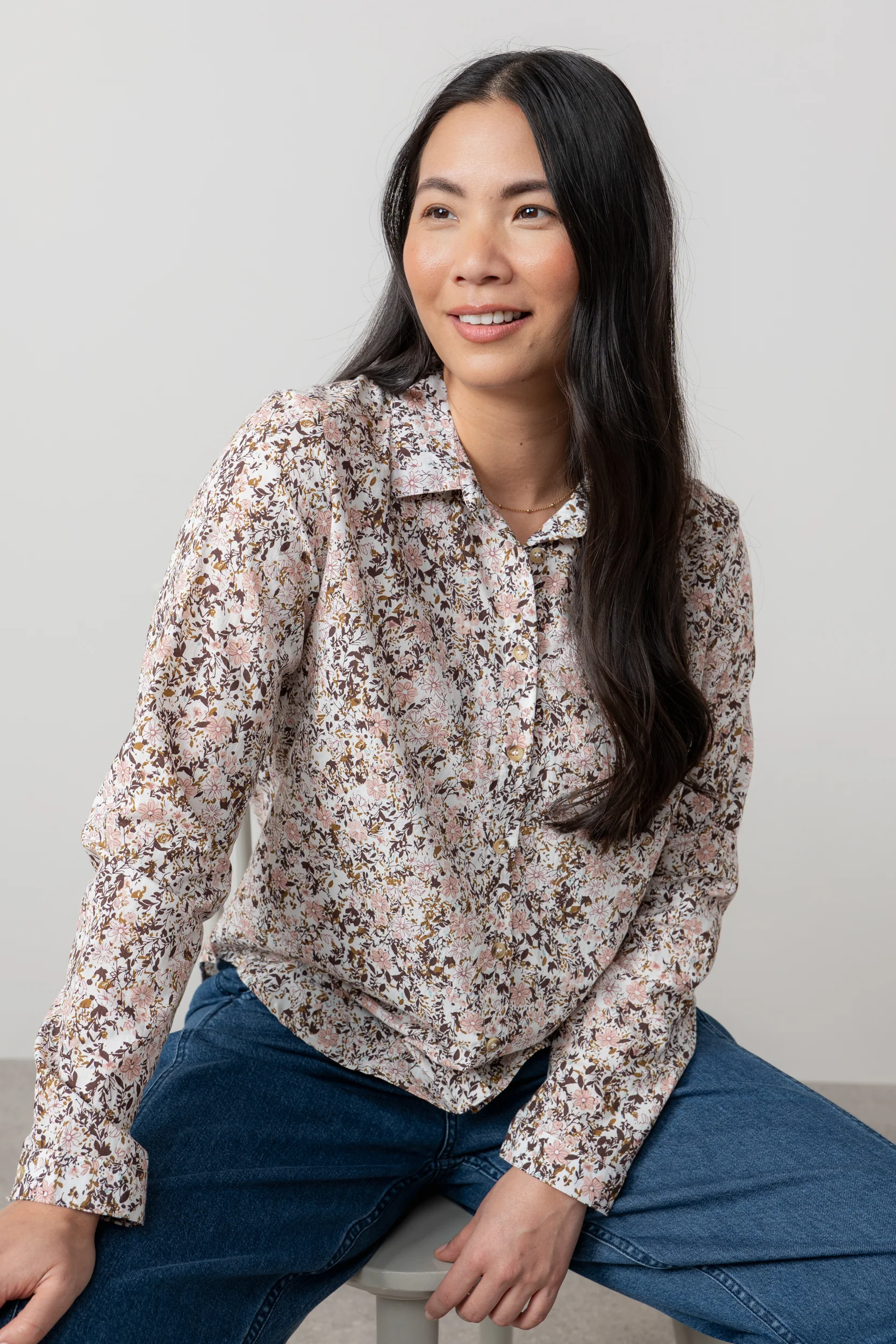 Patsy Organic Cotton Ditsy Shirt Pink - Image 3