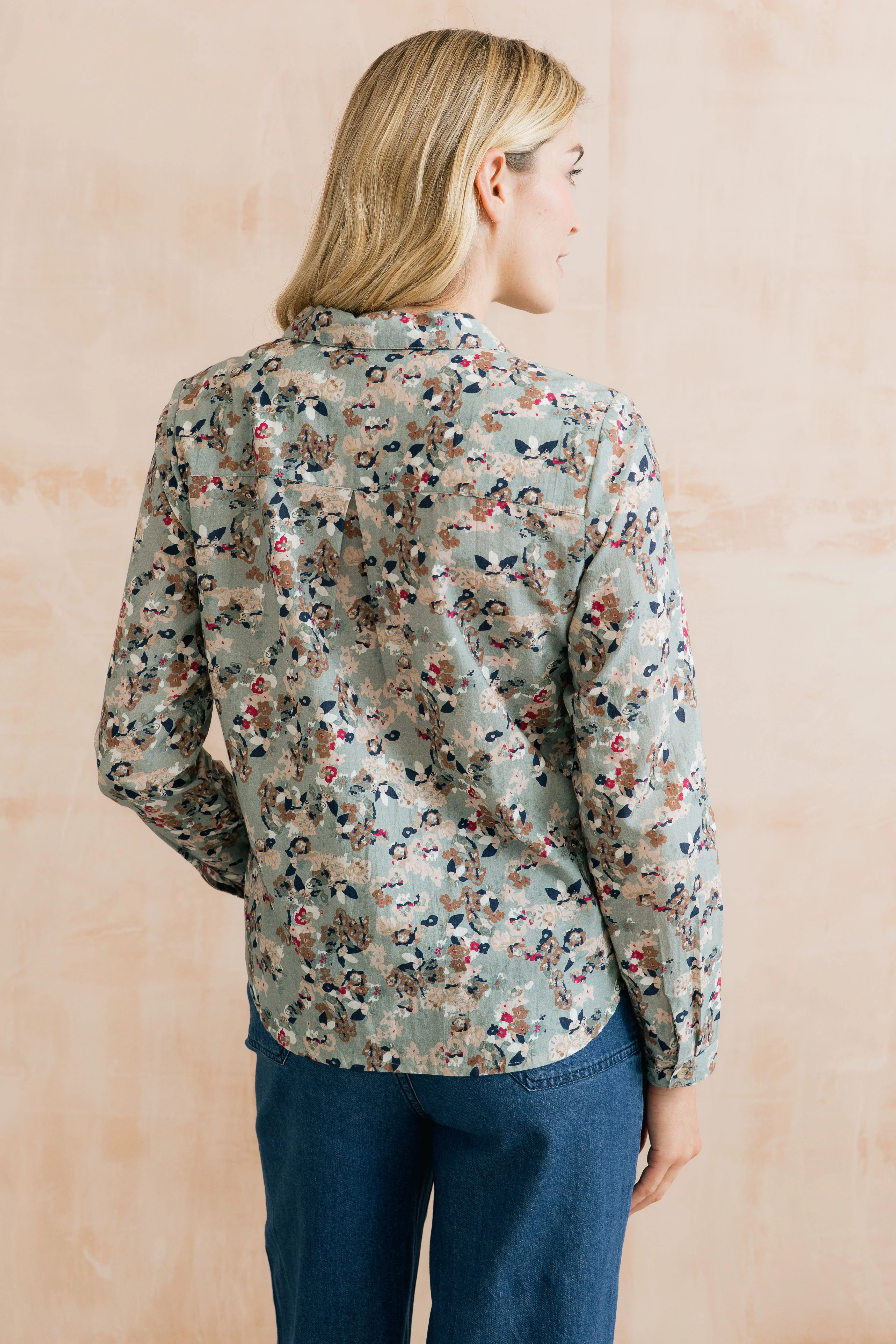 Patsy Organic Ditsy Shirt Ocean - Image 9