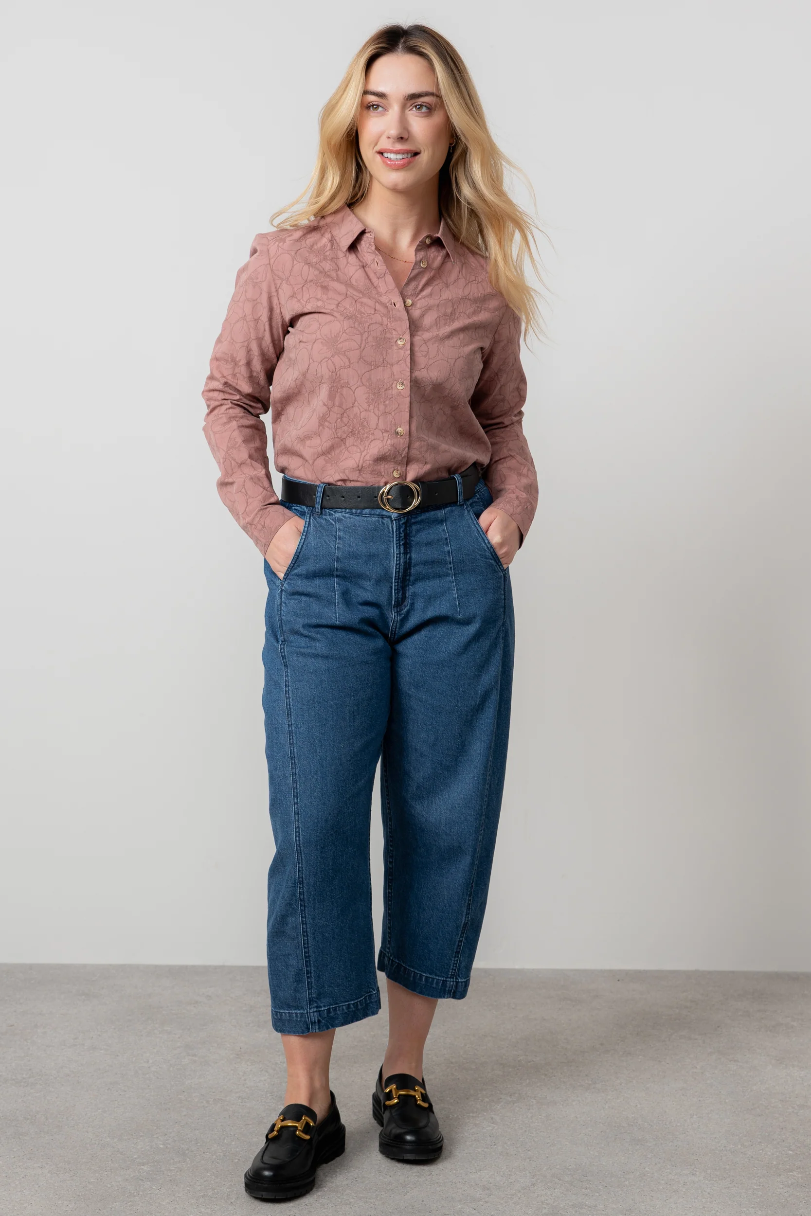 Patsy Textured Jacquard Shirt Antique Rose - Image 8