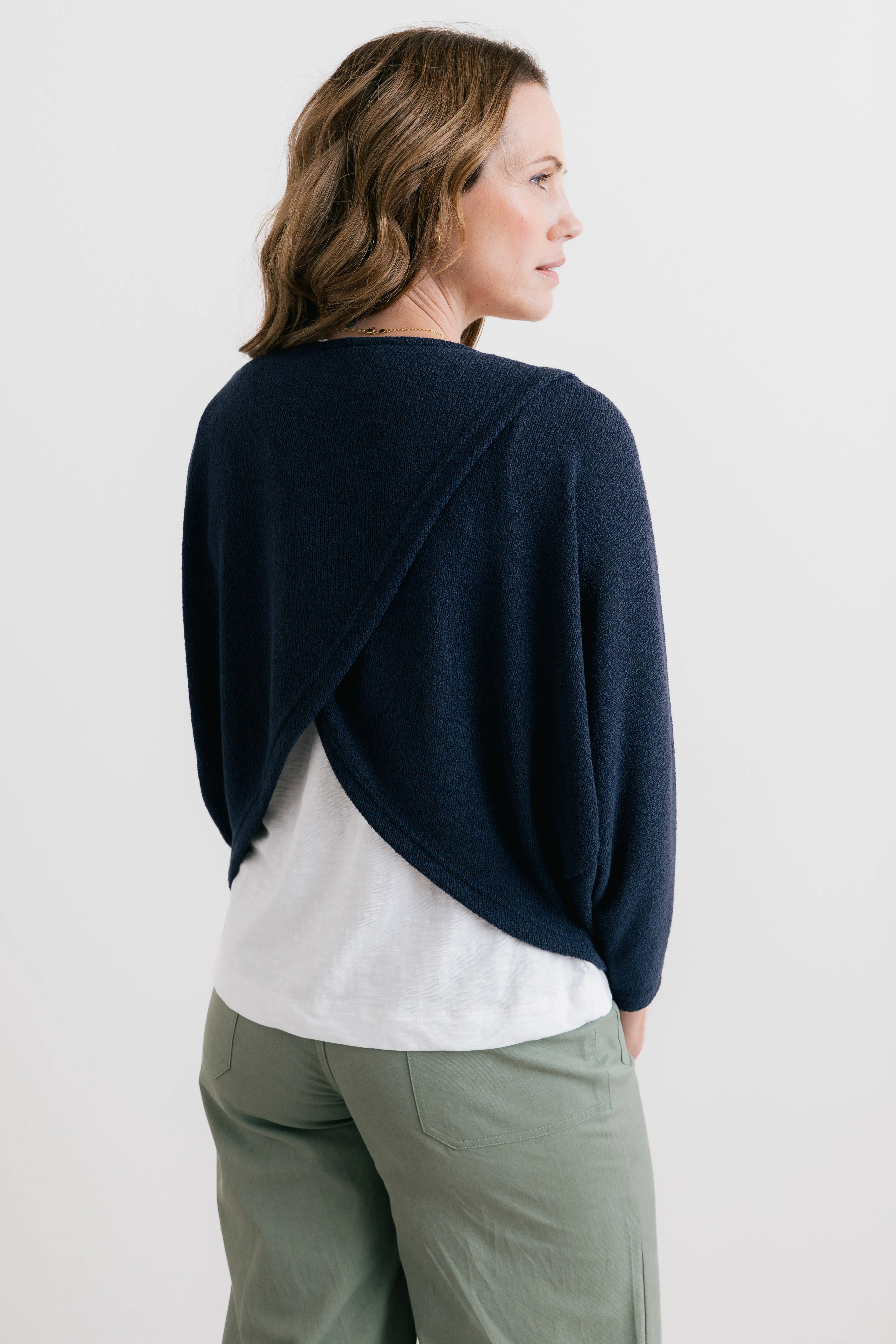Penny Batwing Crossover Jumper Navy - Image 2