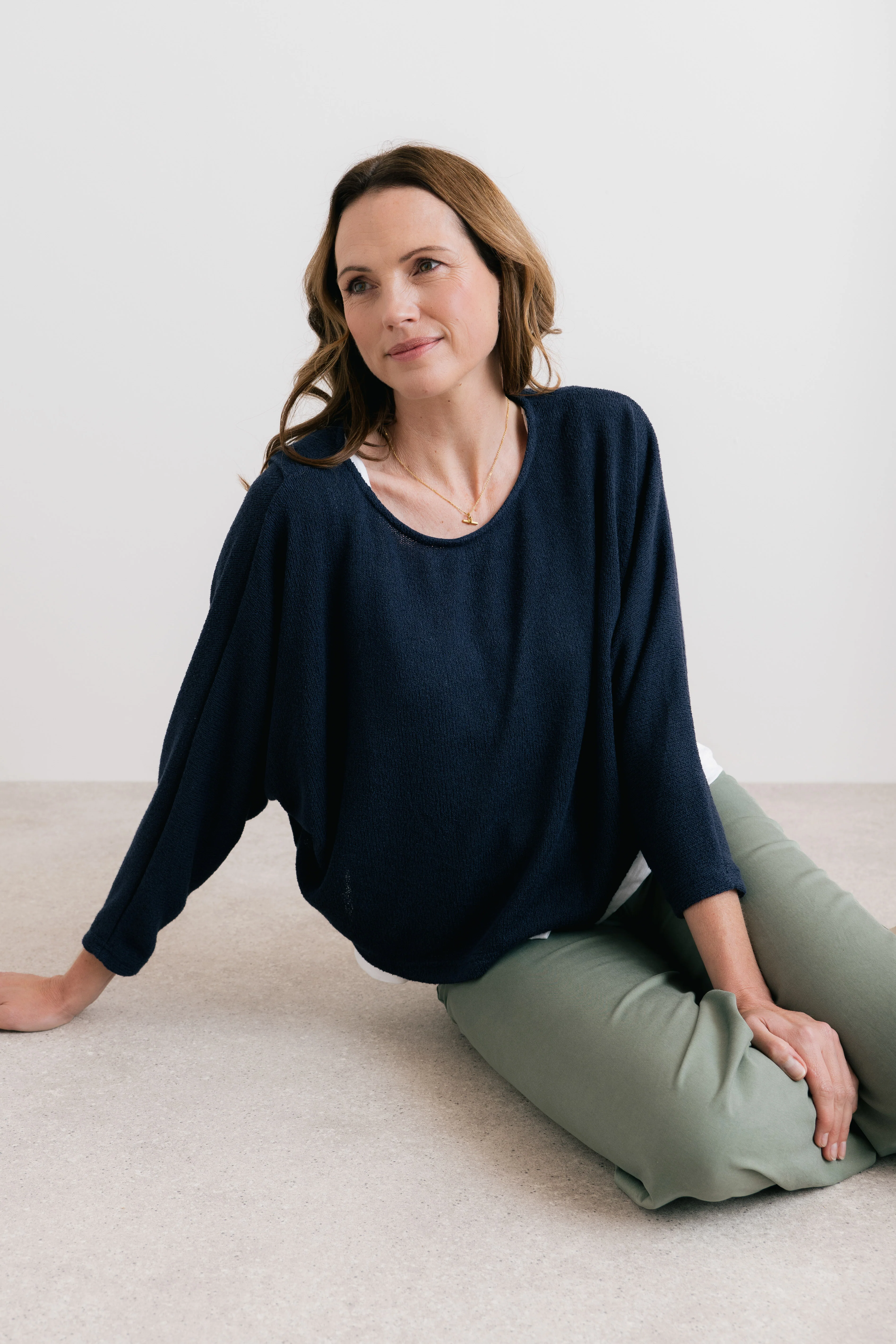 Penny Batwing Crossover Jumper Navy - Image 3