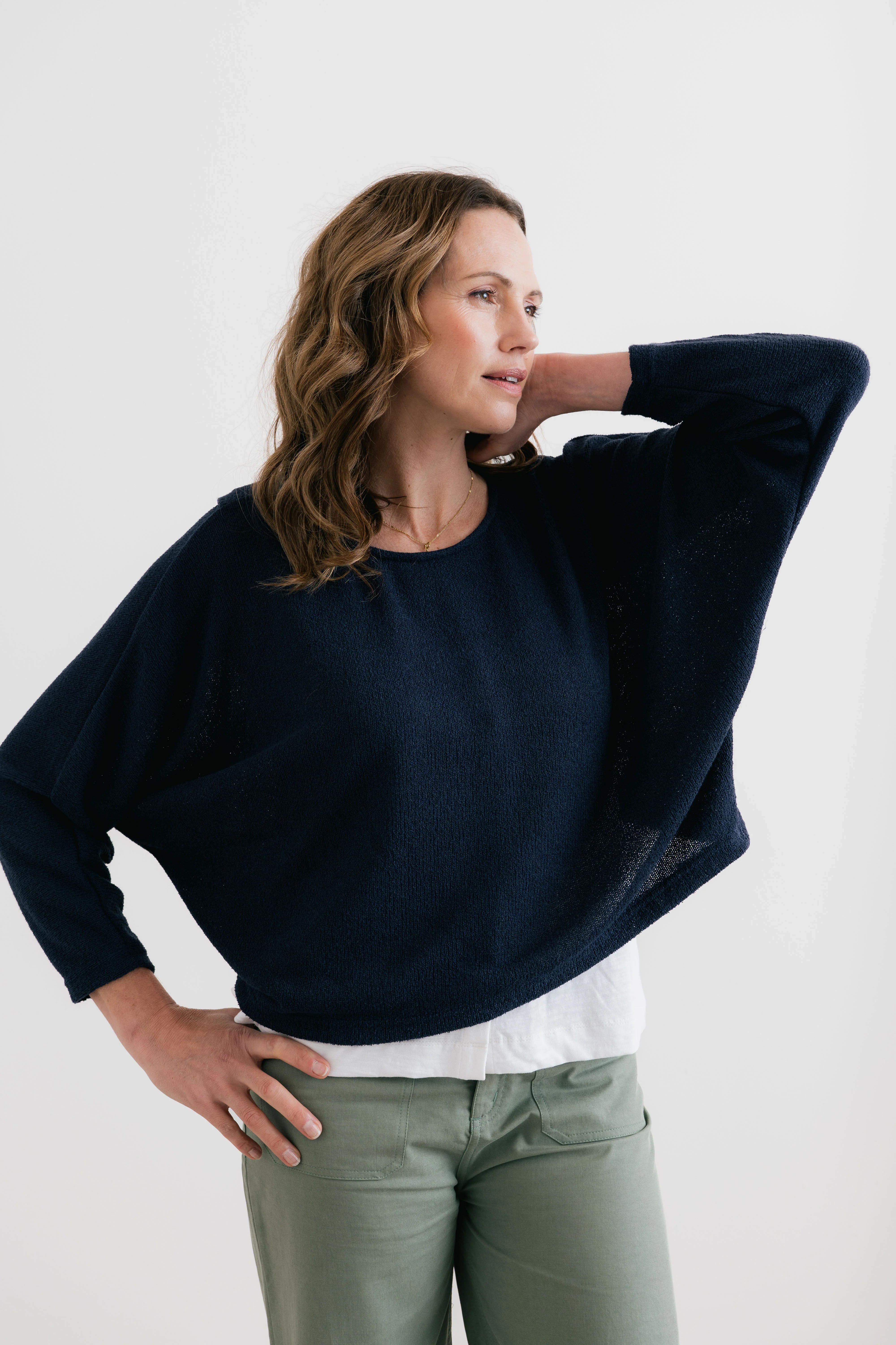 Penny Batwing Crossover Jumper Navy - Image 5