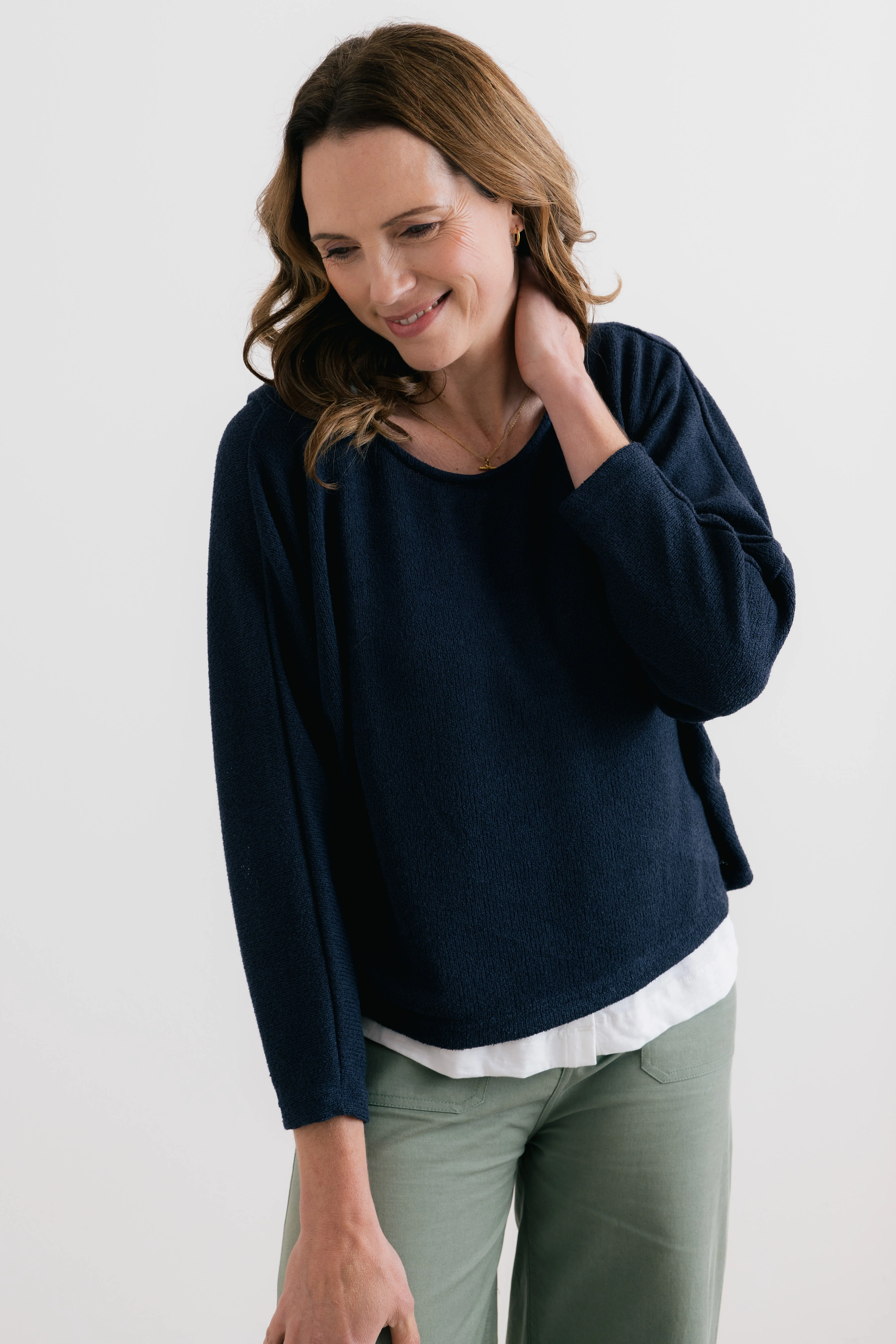 Penny Batwing Crossover Jumper Navy - Image 6