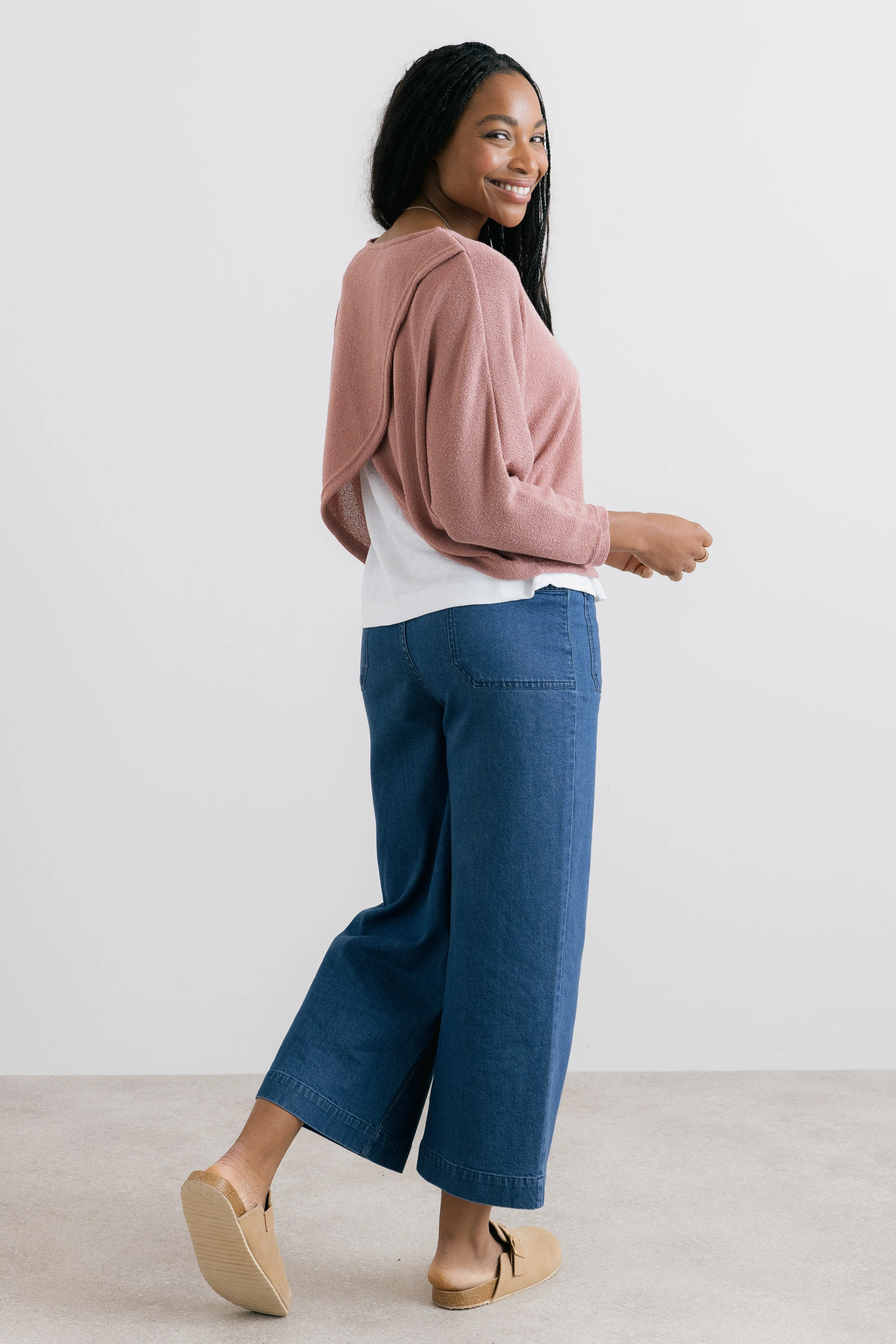 Penny Batwing Crossover Jumper Soft Pink - Image 2