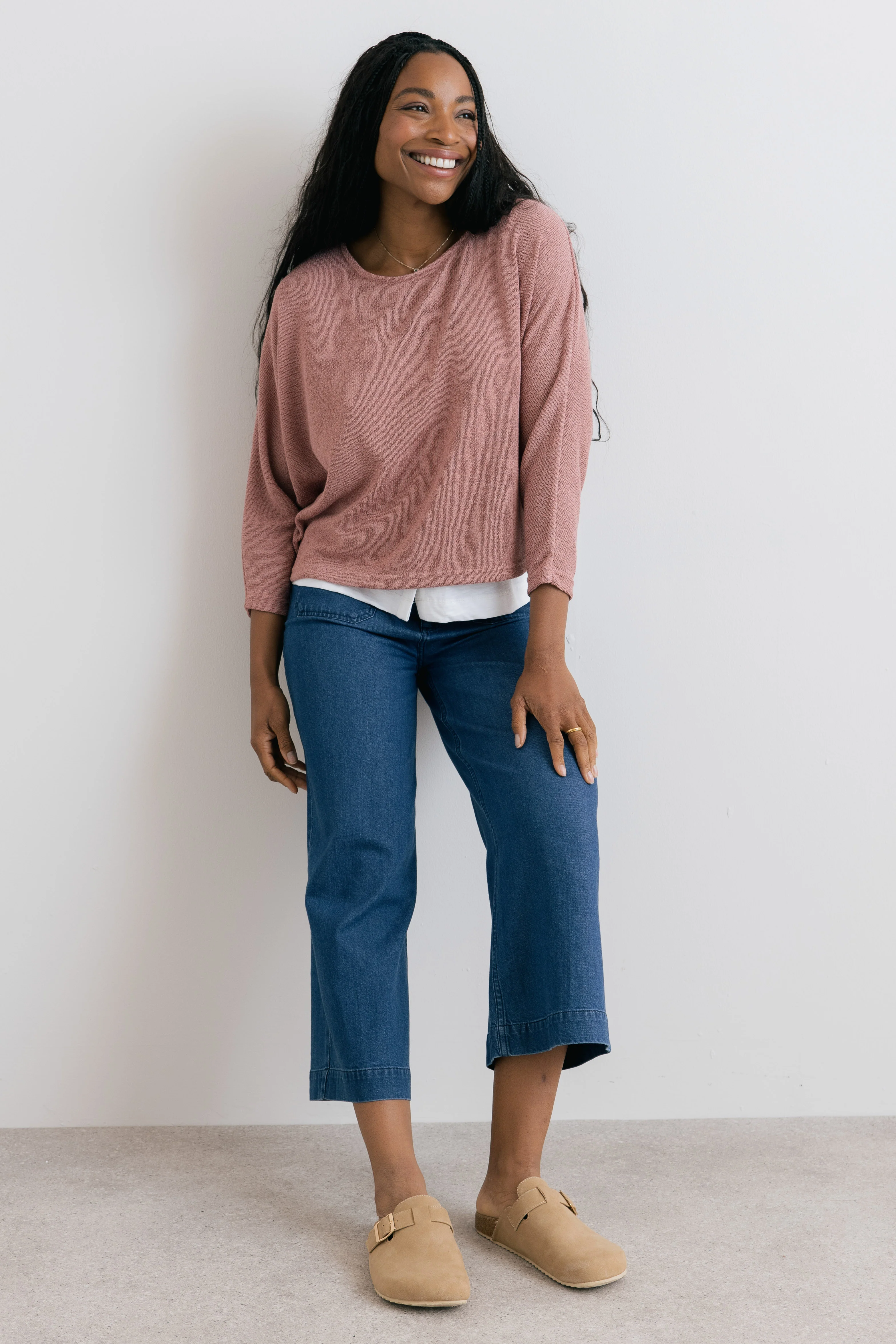 Penny Batwing Crossover Jumper Soft Pink - Image 3