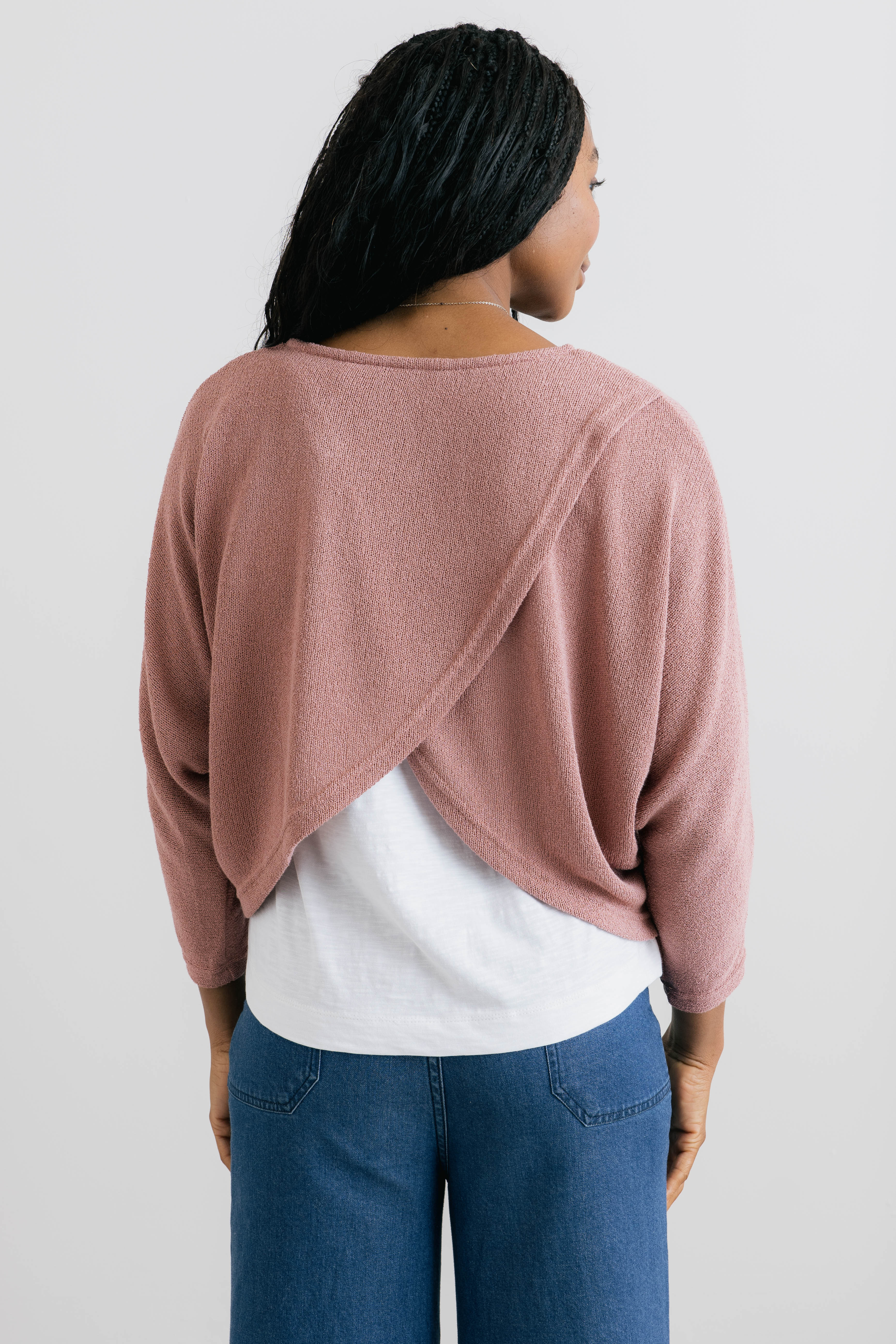 Penny Batwing Crossover Jumper Soft Pink - Image 4